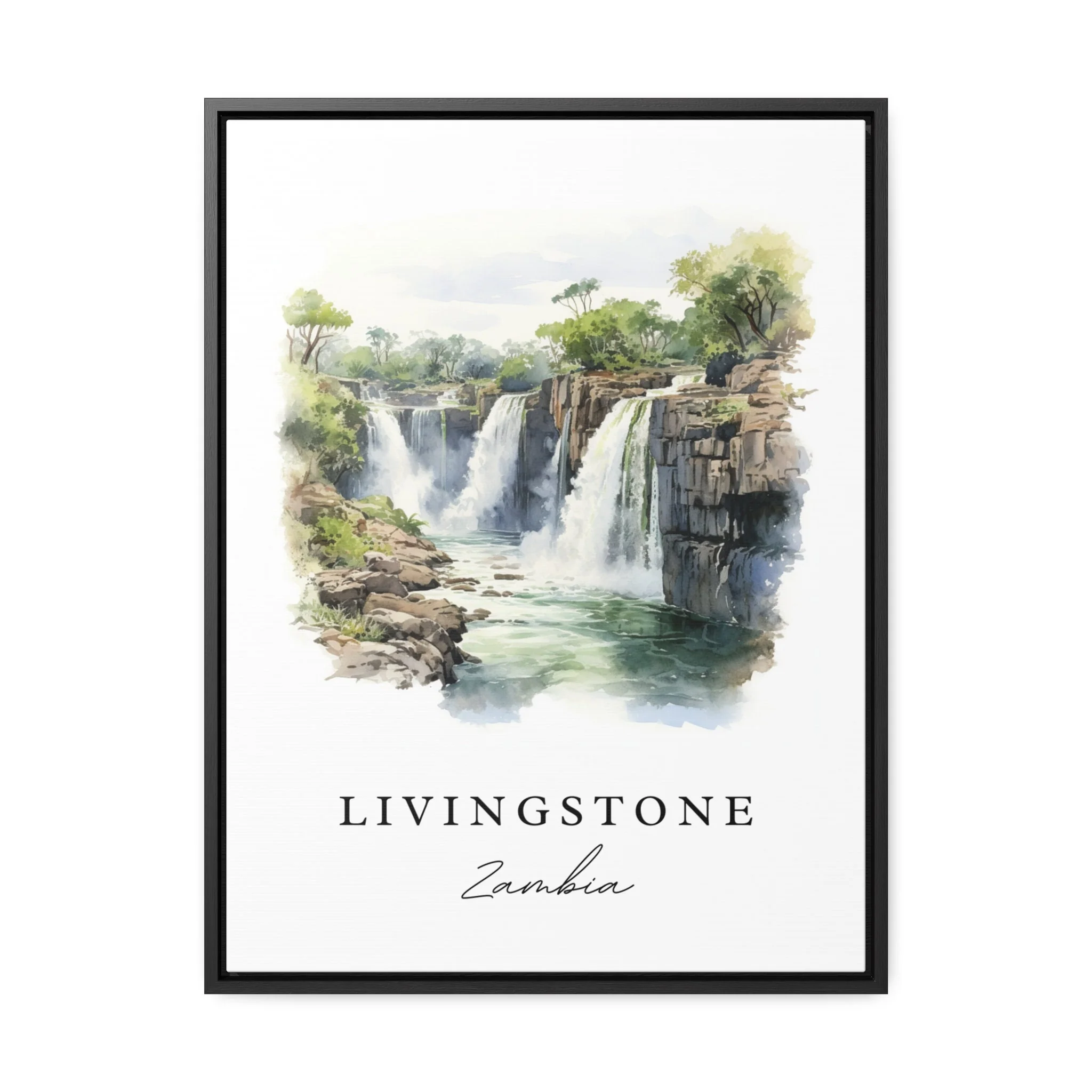 Livingstone, Zambia – Watercolor Art Print - Image 3
