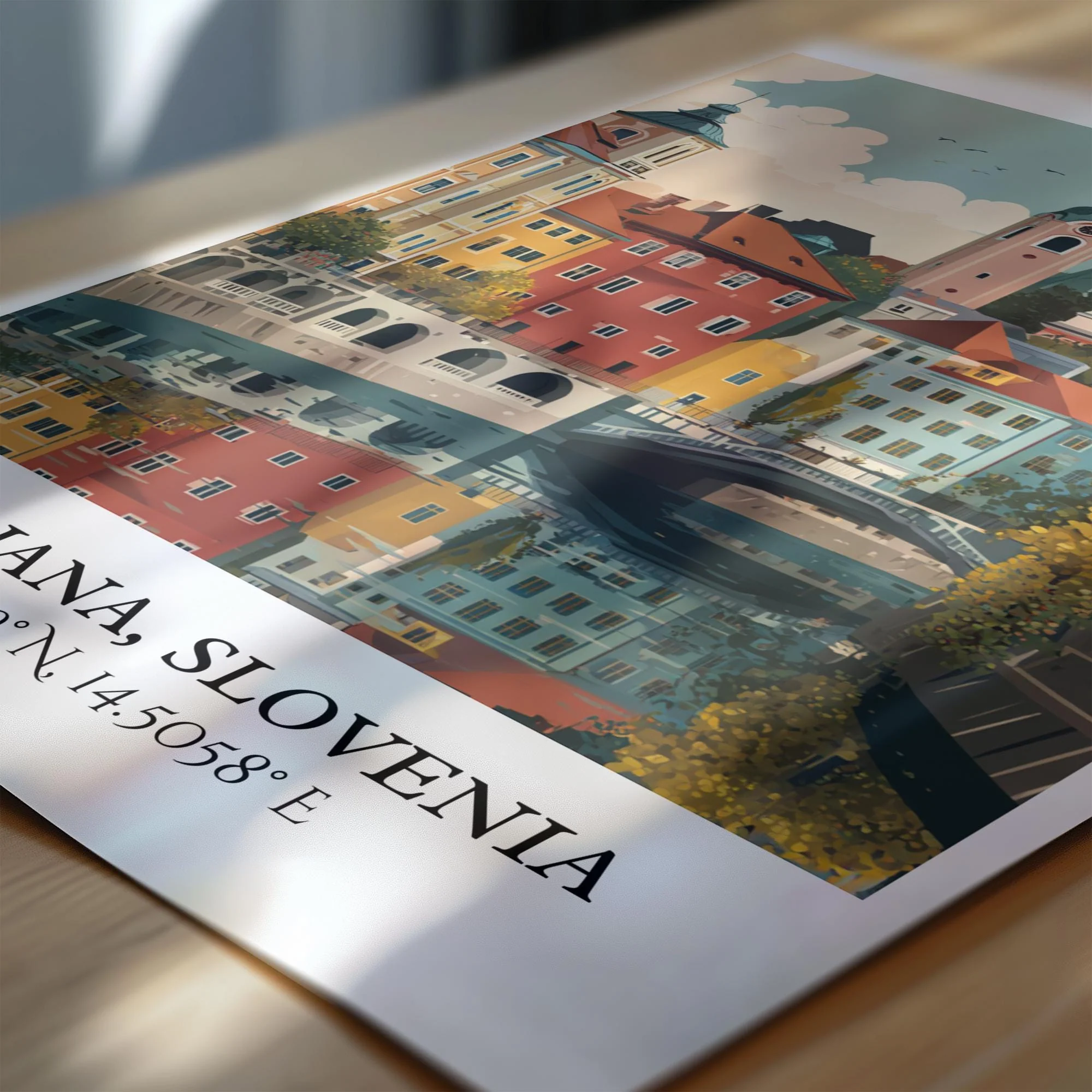 Ljubljana, Slovenia – Watercolor Art Print - Image 2