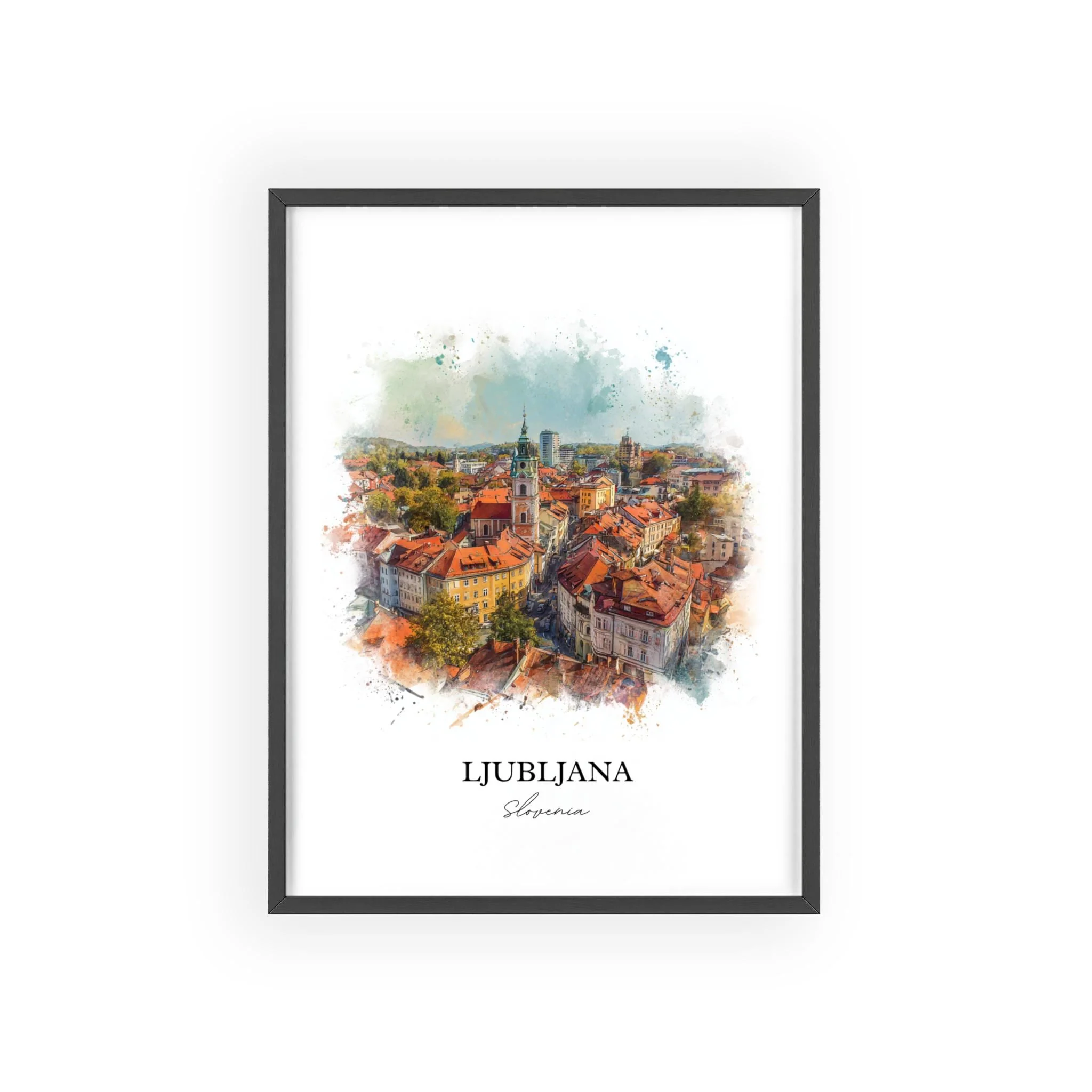 Ljubljana, Slovenia – Watercolor Art Print - Image 3