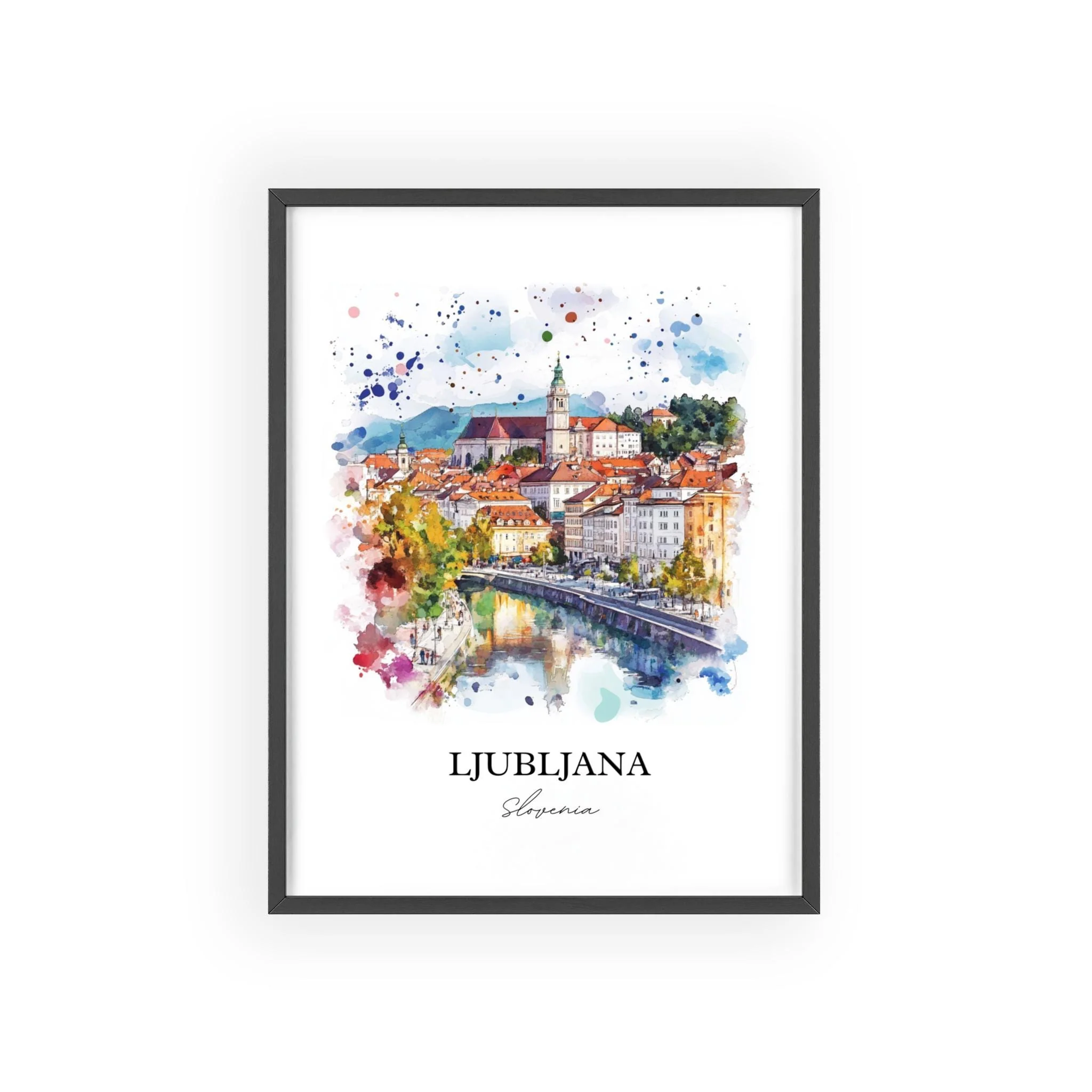 Ljubljana, Slovenia – Watercolor Art Print - Image 7