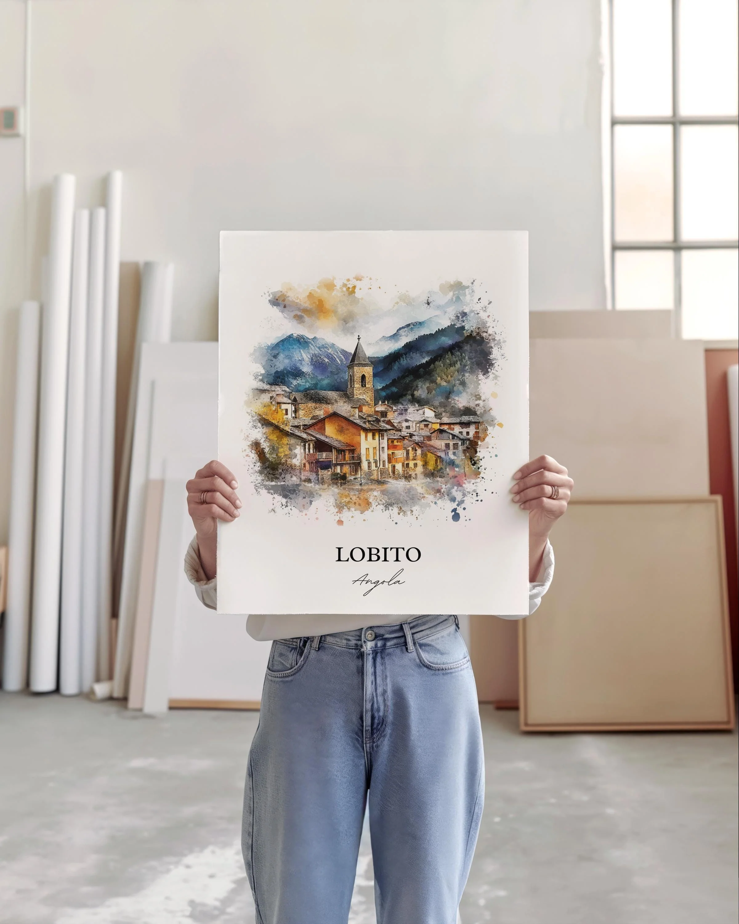 Lobito, Angola – Watercolor Art Print - Image 4