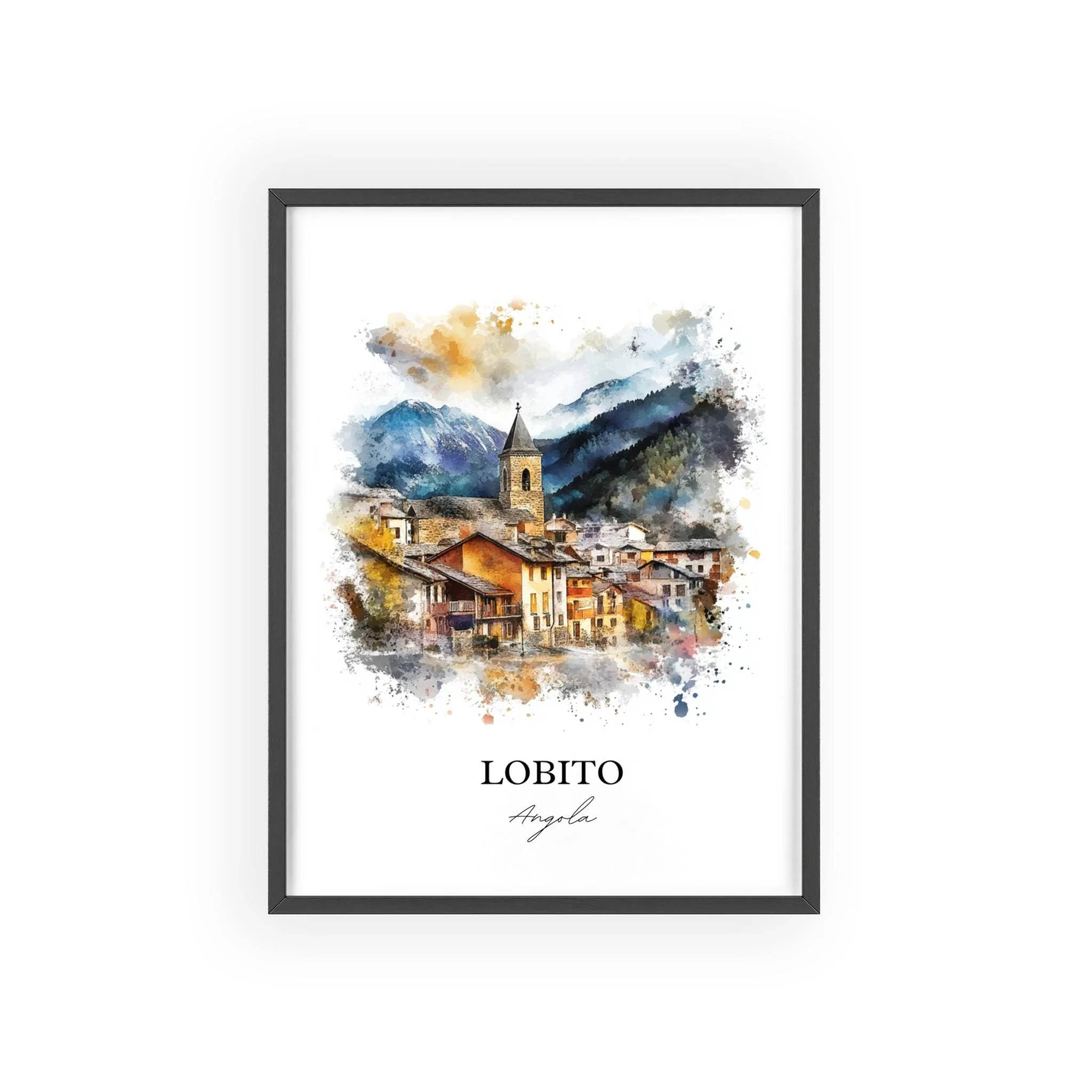 Lobito, Angola – Watercolor Art Print - Image 7