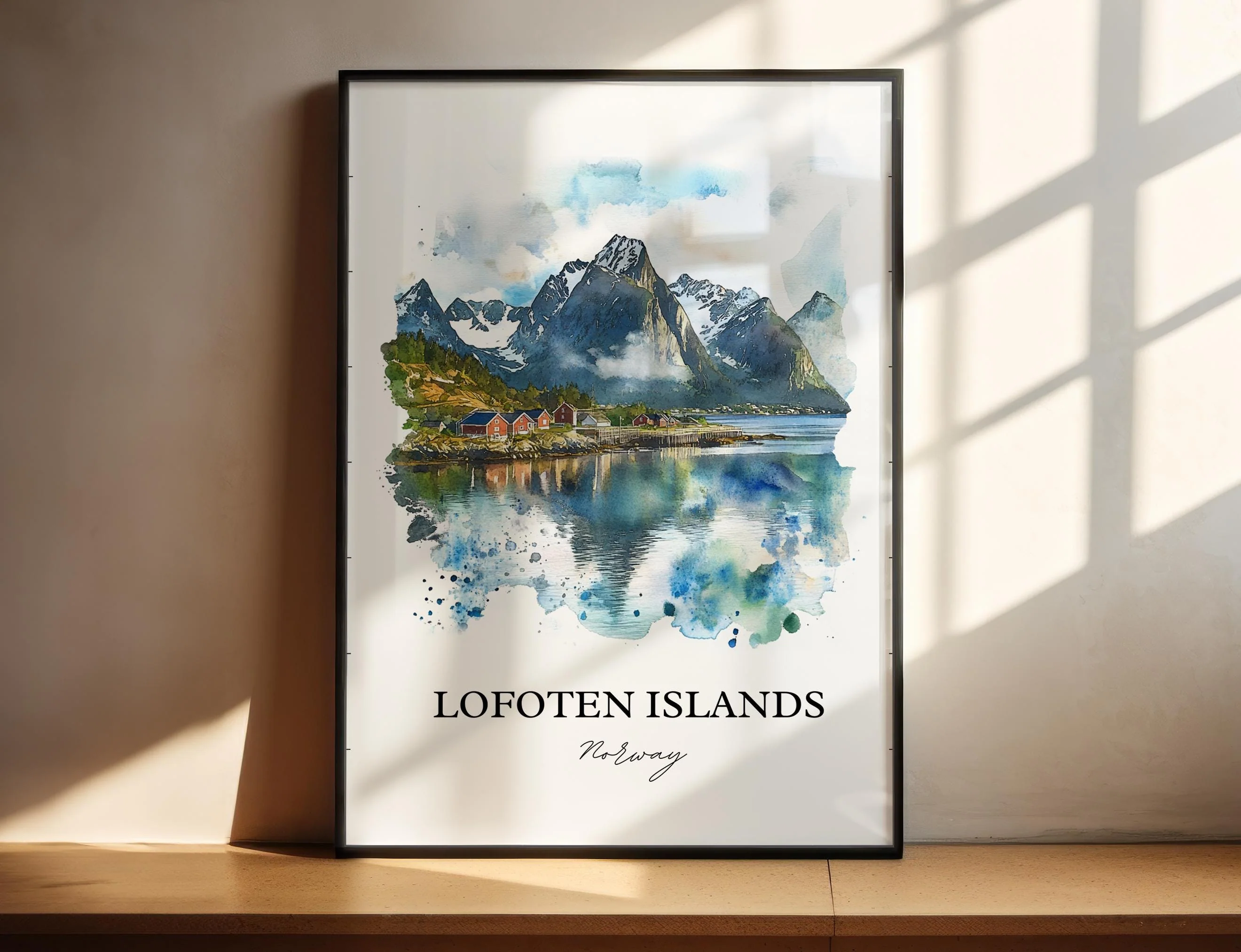 Lofoten Islands, Norway – Watercolor Art Print