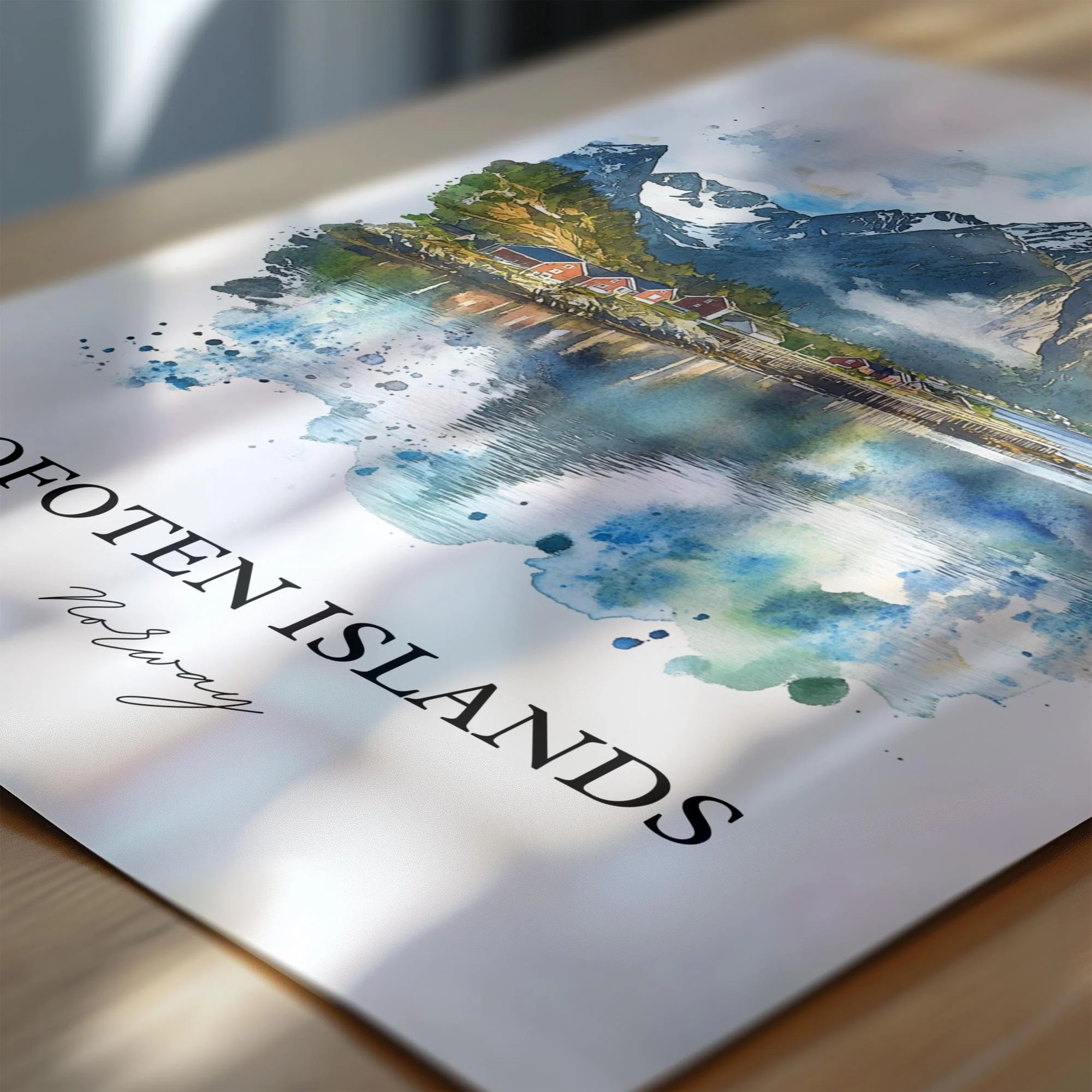 Lofoten Islands, Norway – Watercolor Art Print - Image 2