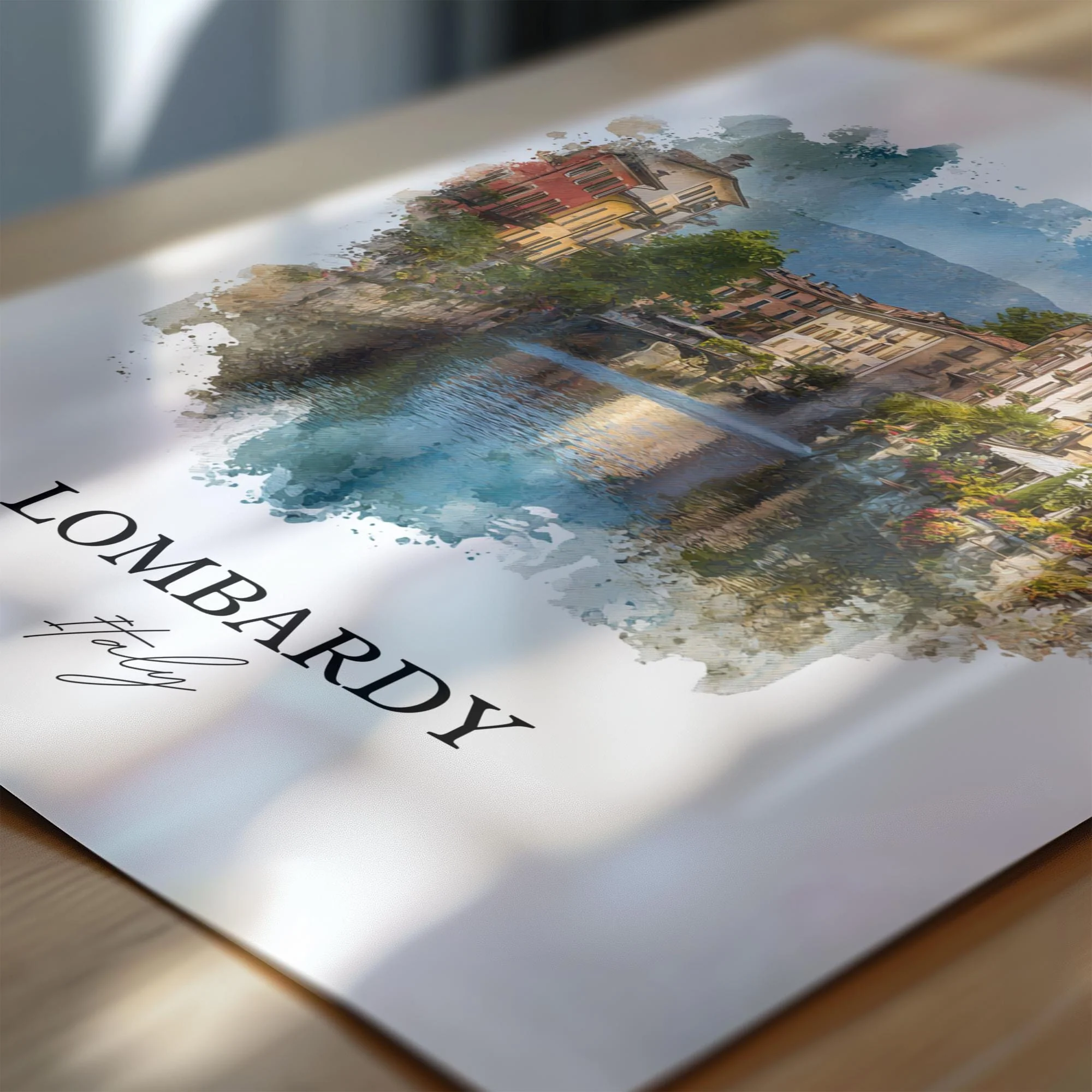 Lombardy, Italy – Watercolor Art Print - Image 2
