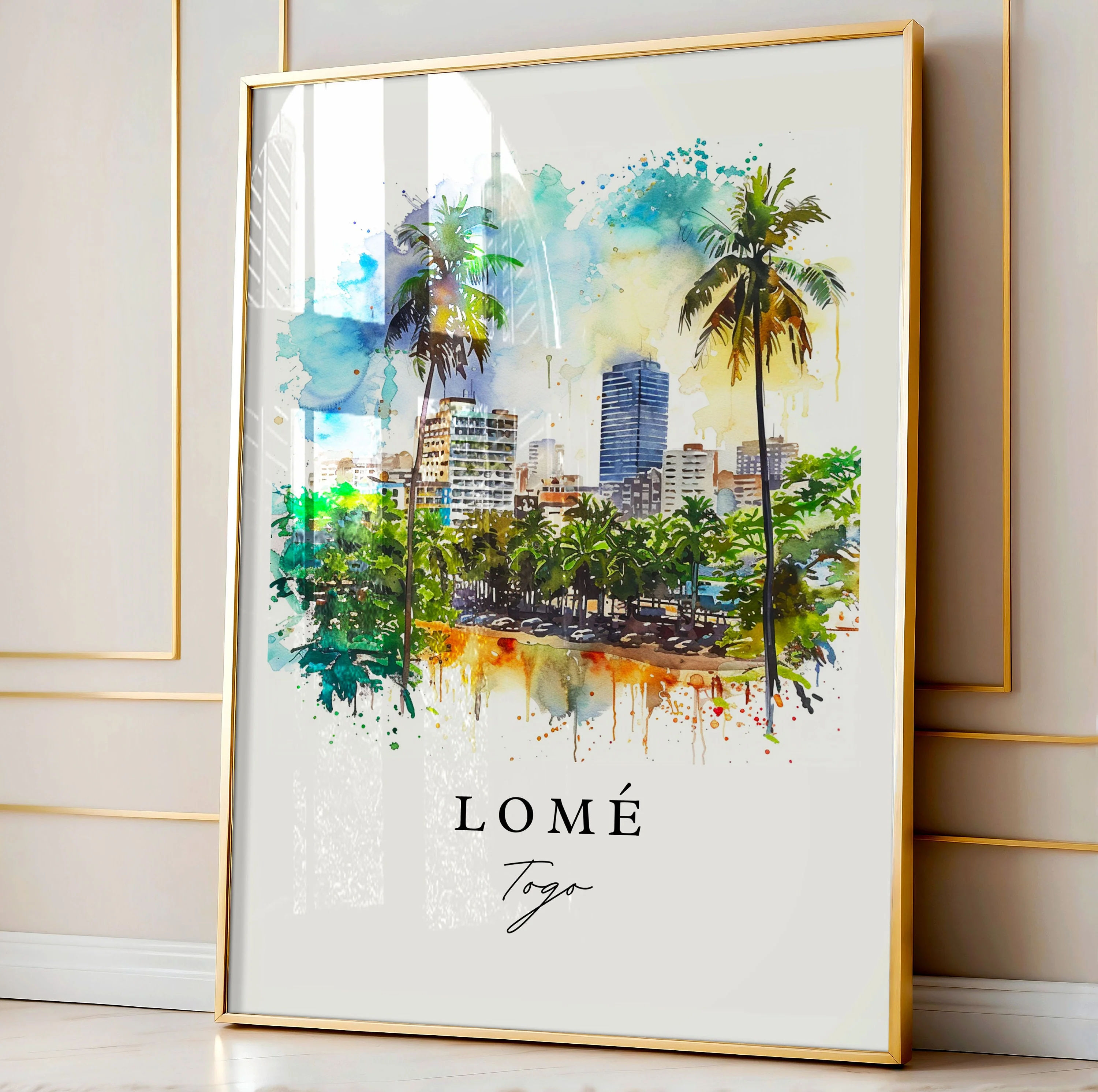 Lomé, Togo – Watercolor Art Print - Image 4