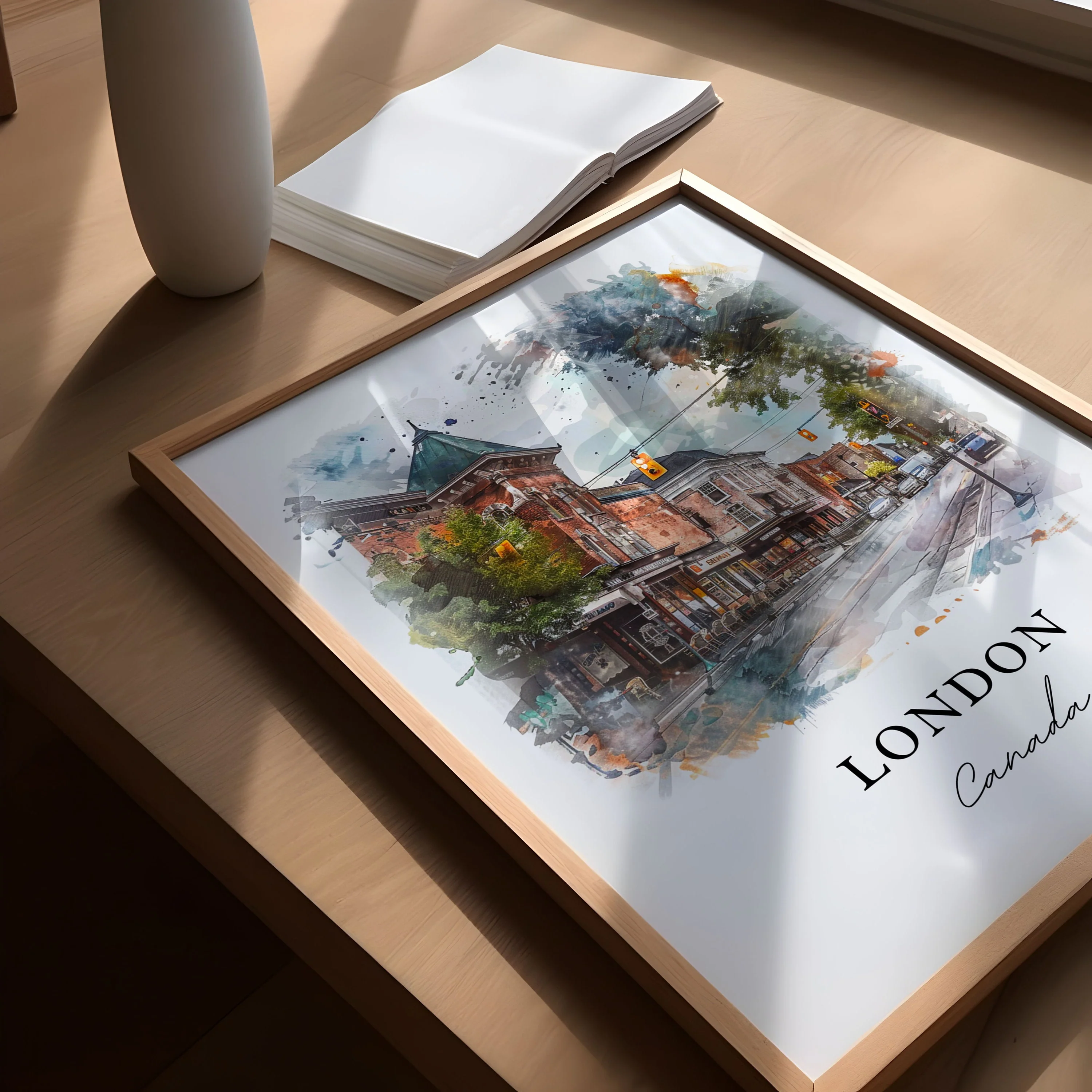 London, Canada – Watercolor Art Print - Image 2