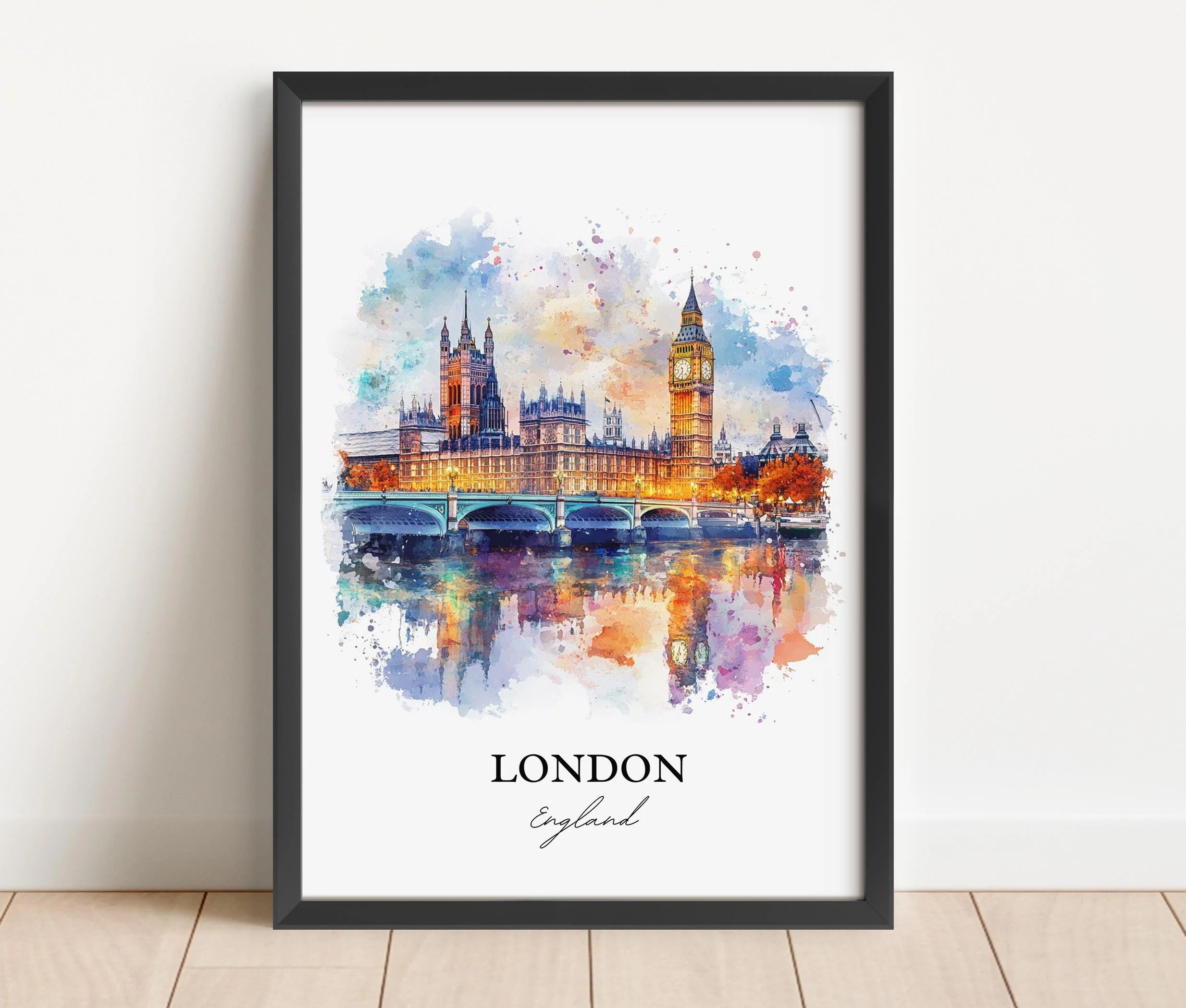 London, England – Watercolor Art Print of Big Ben - Image 6