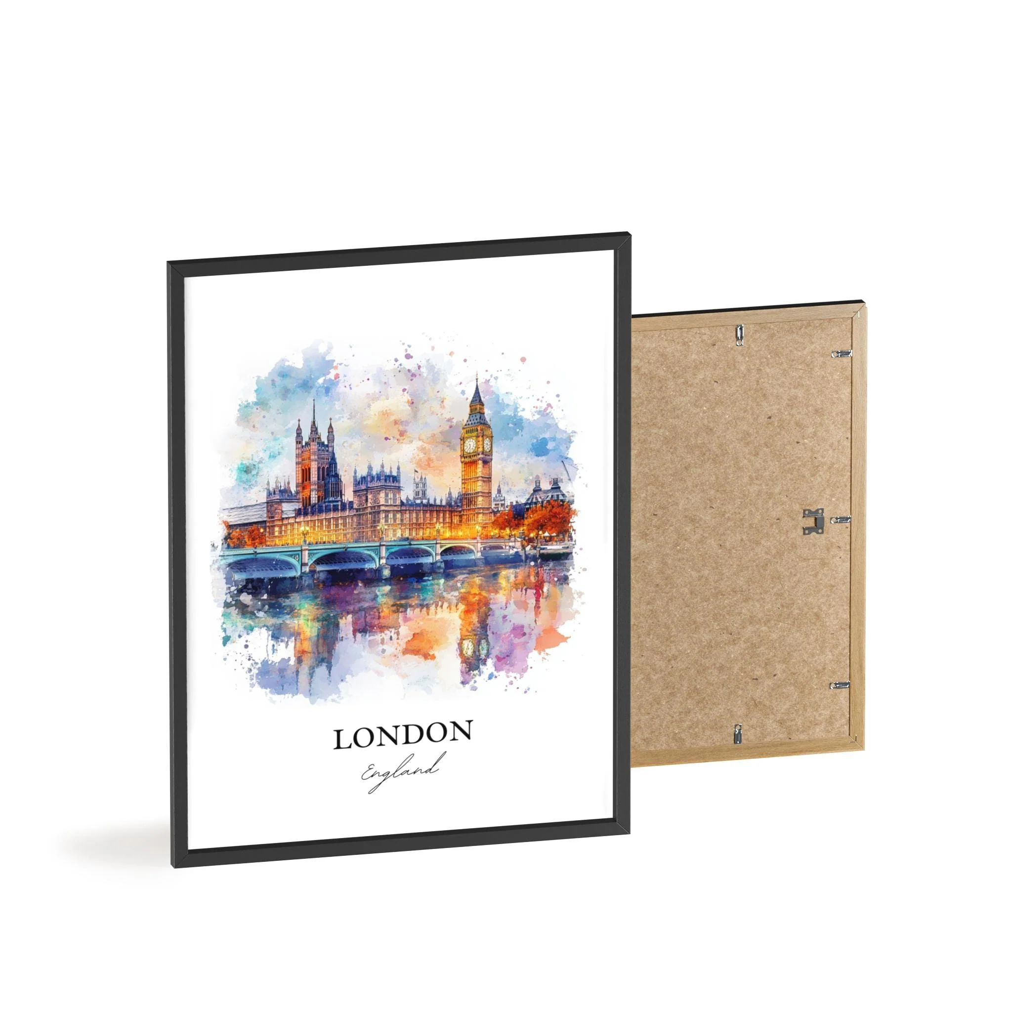 London, England – Watercolor Art Print of Big Ben - Image 8