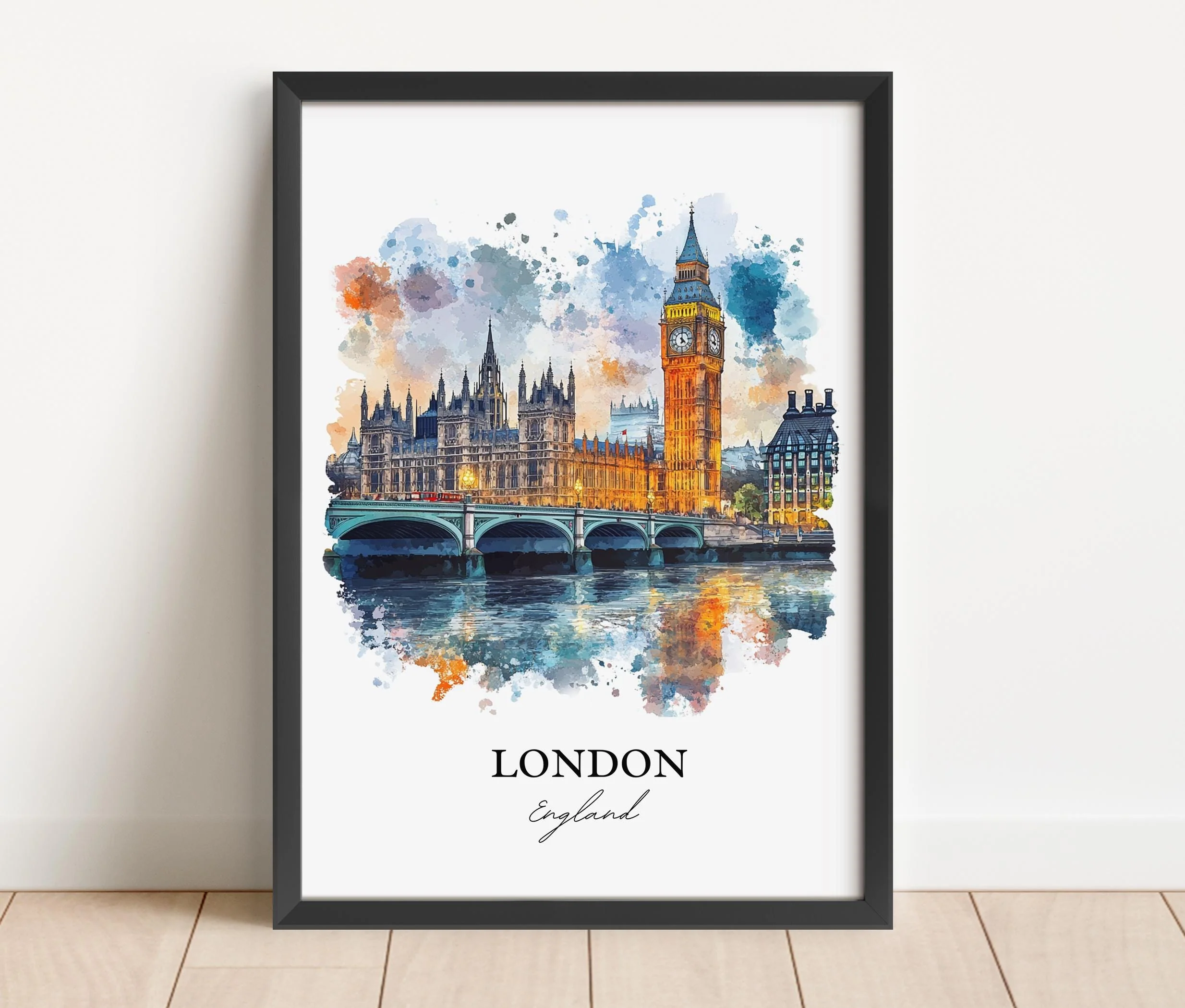 London, England – Watercolor Art Print of Big Ben - Image 5