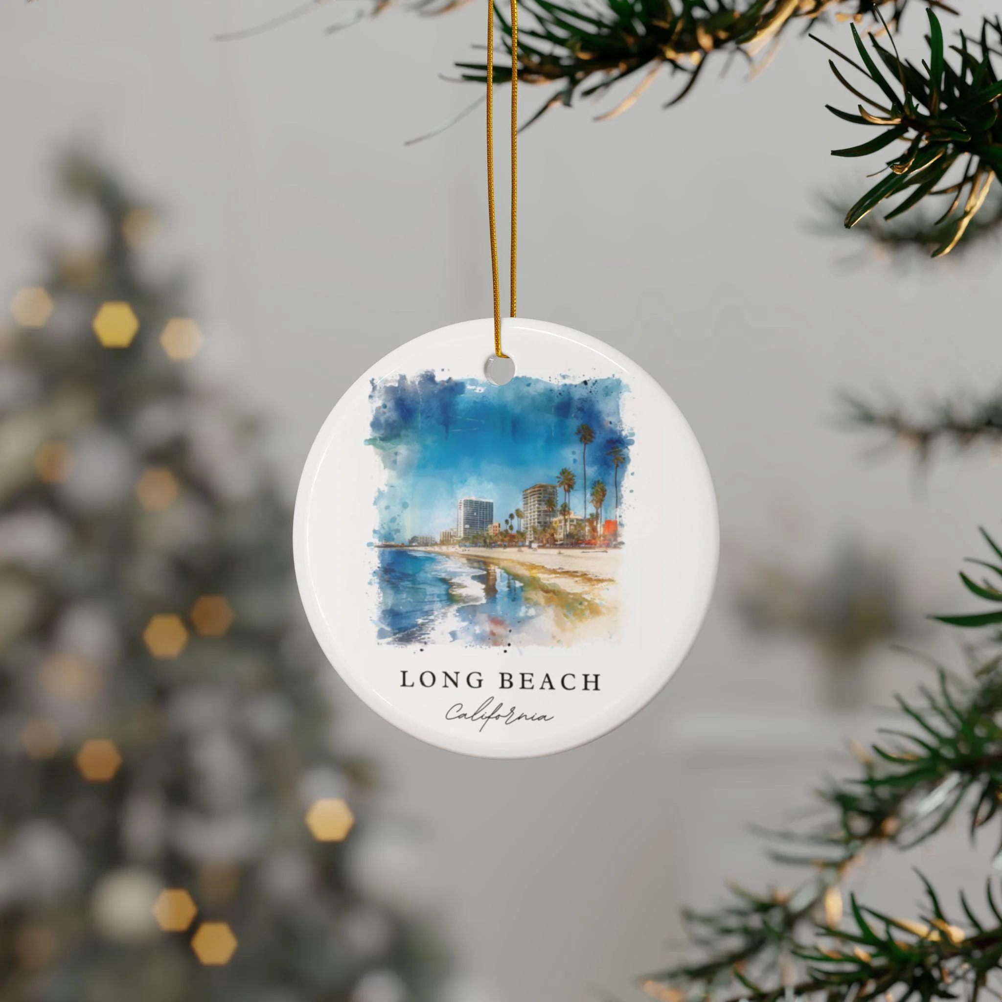 Long Beach Cali Ornament: Long Beach LA Souvenir, Long Beach California Decor, and Authentic Long Beach Xmas Gift - Image 2