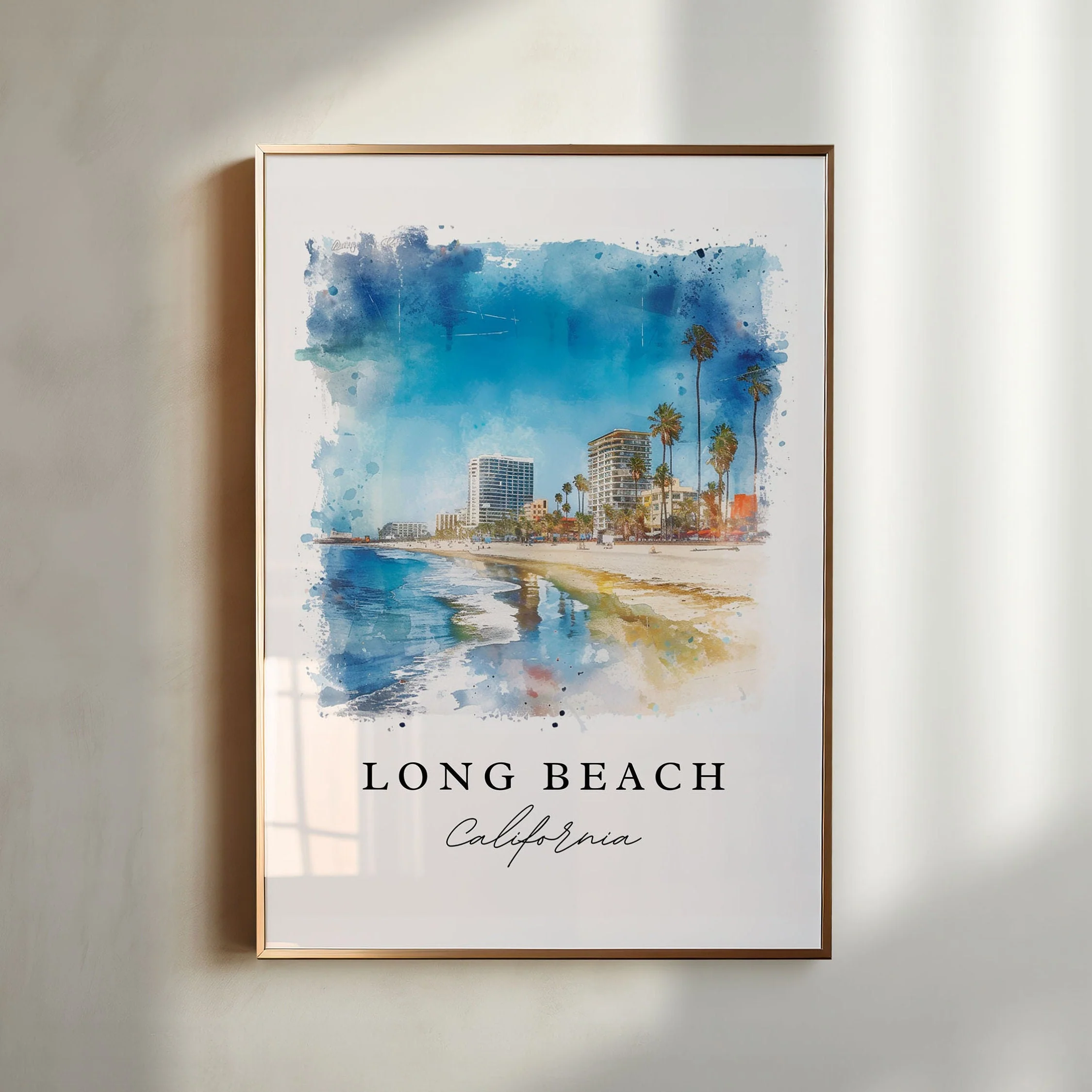 Long Beach, USA – Watercolor Art Print