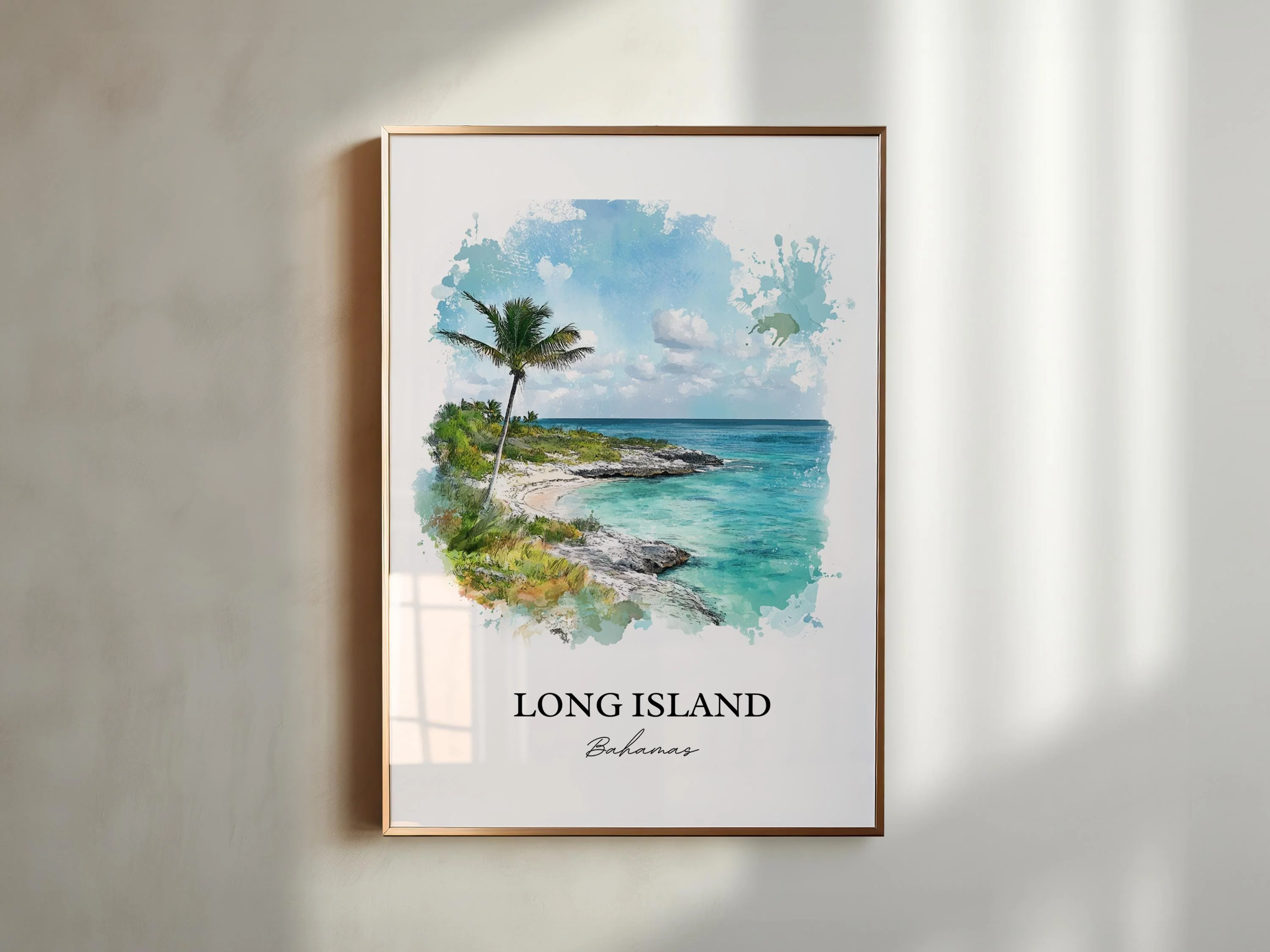 Long Island, Bahamas – Watercolor Art Print - Image 3