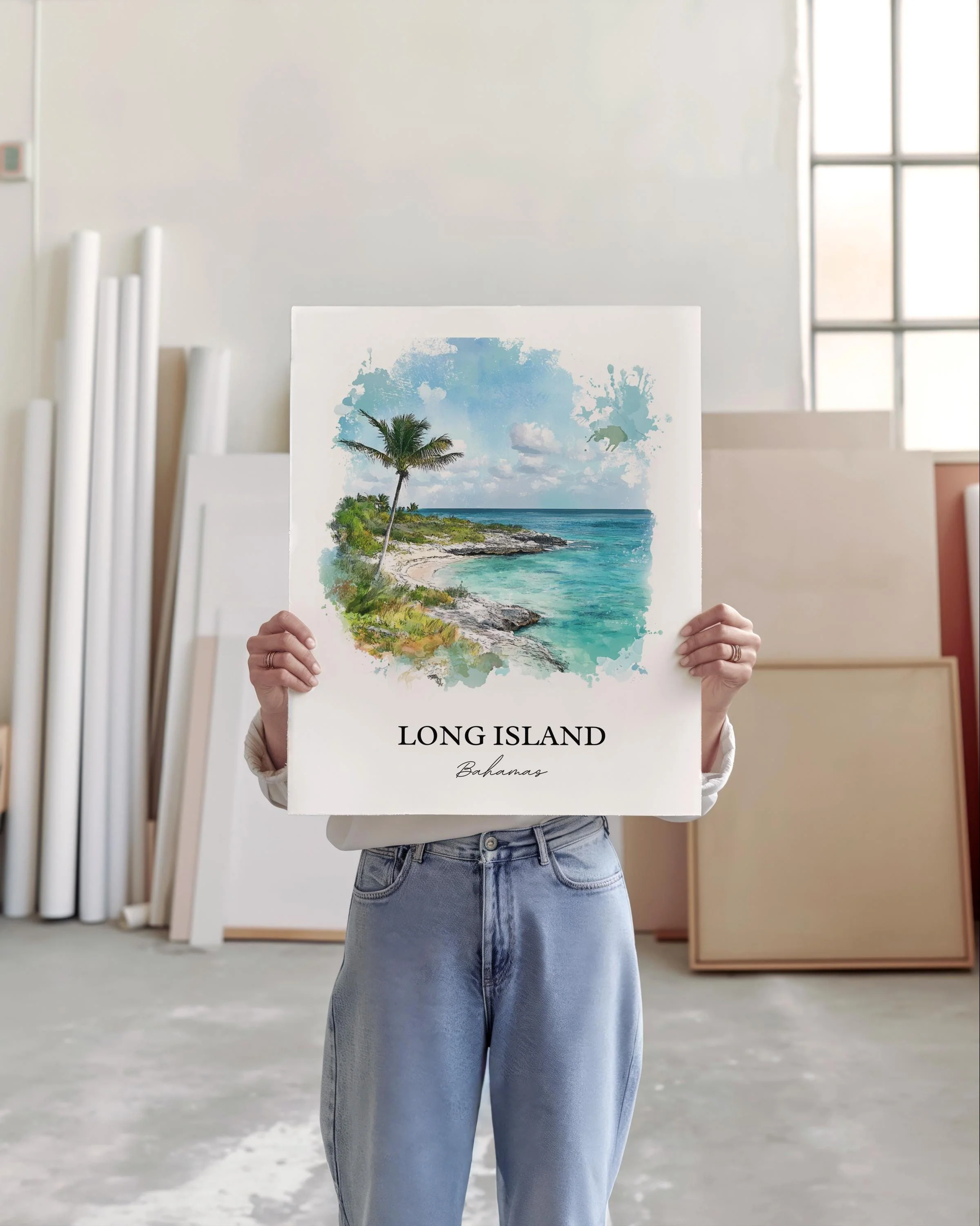 Long Island, Bahamas – Watercolor Art Print - Image 4