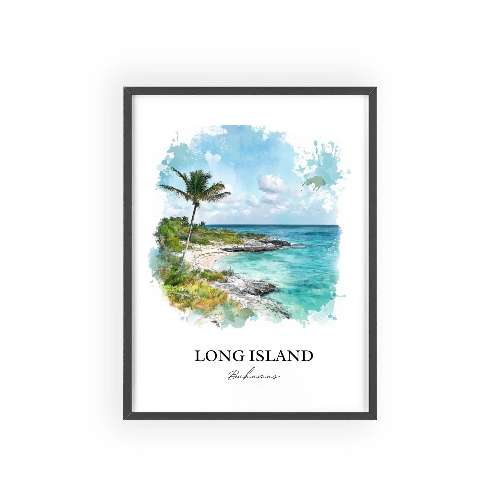 Long Island, Bahamas – Watercolor Art Print - Image 7