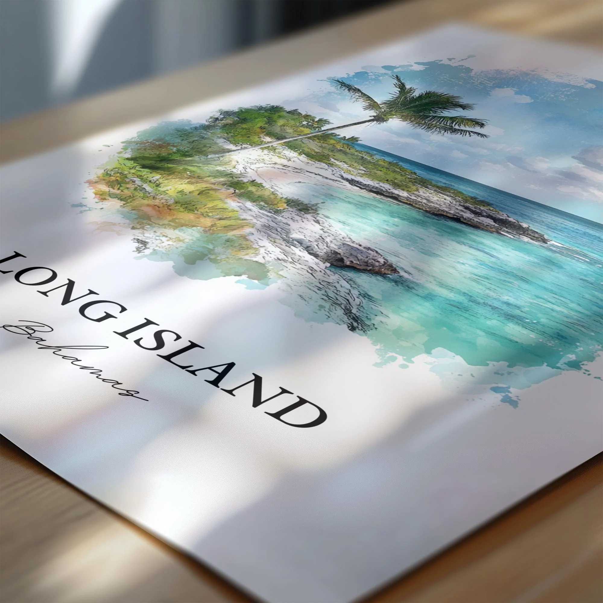 Long Island, Bahamas – Watercolor Art Print - Image 2