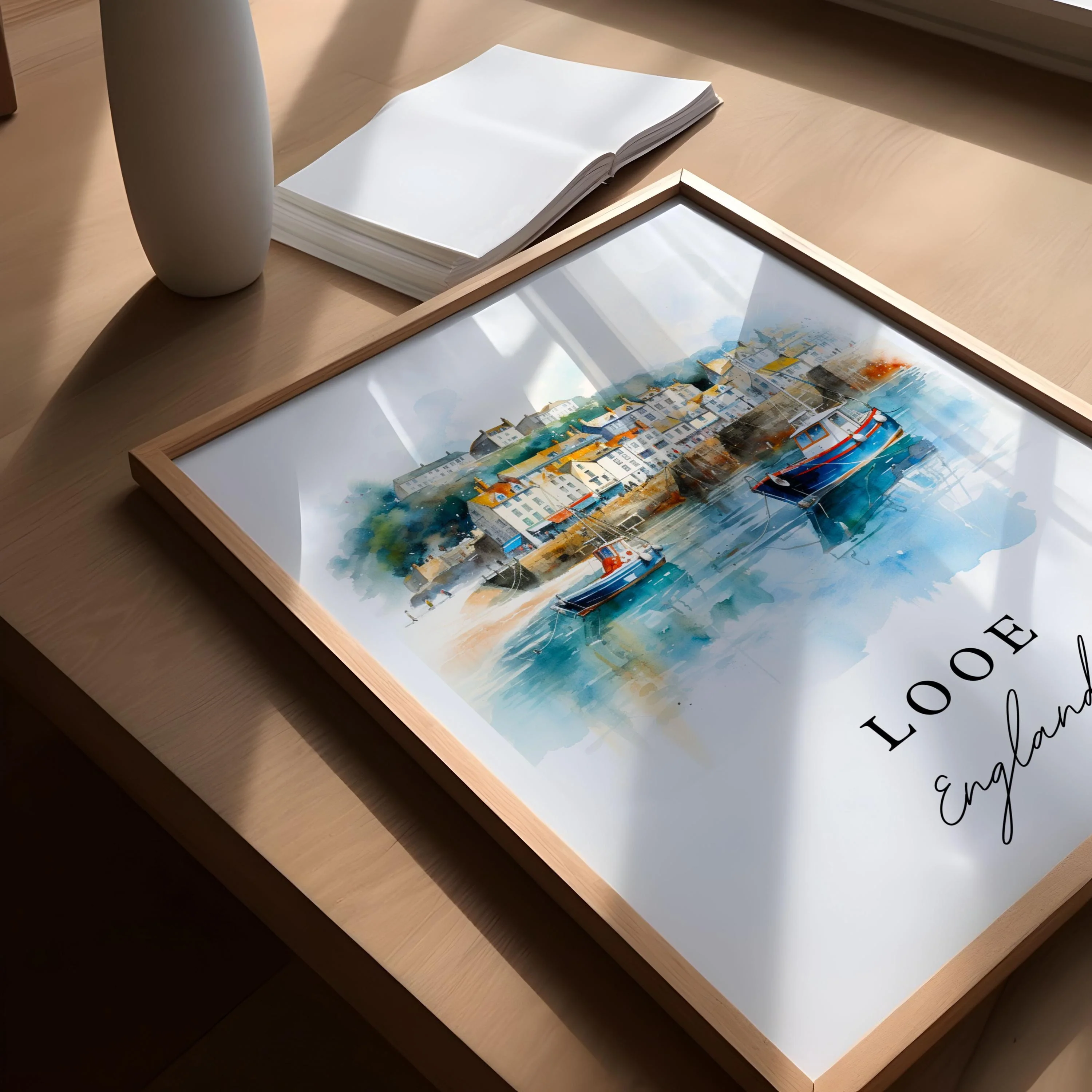 Looe, England – Watercolor Art Print - Image 3