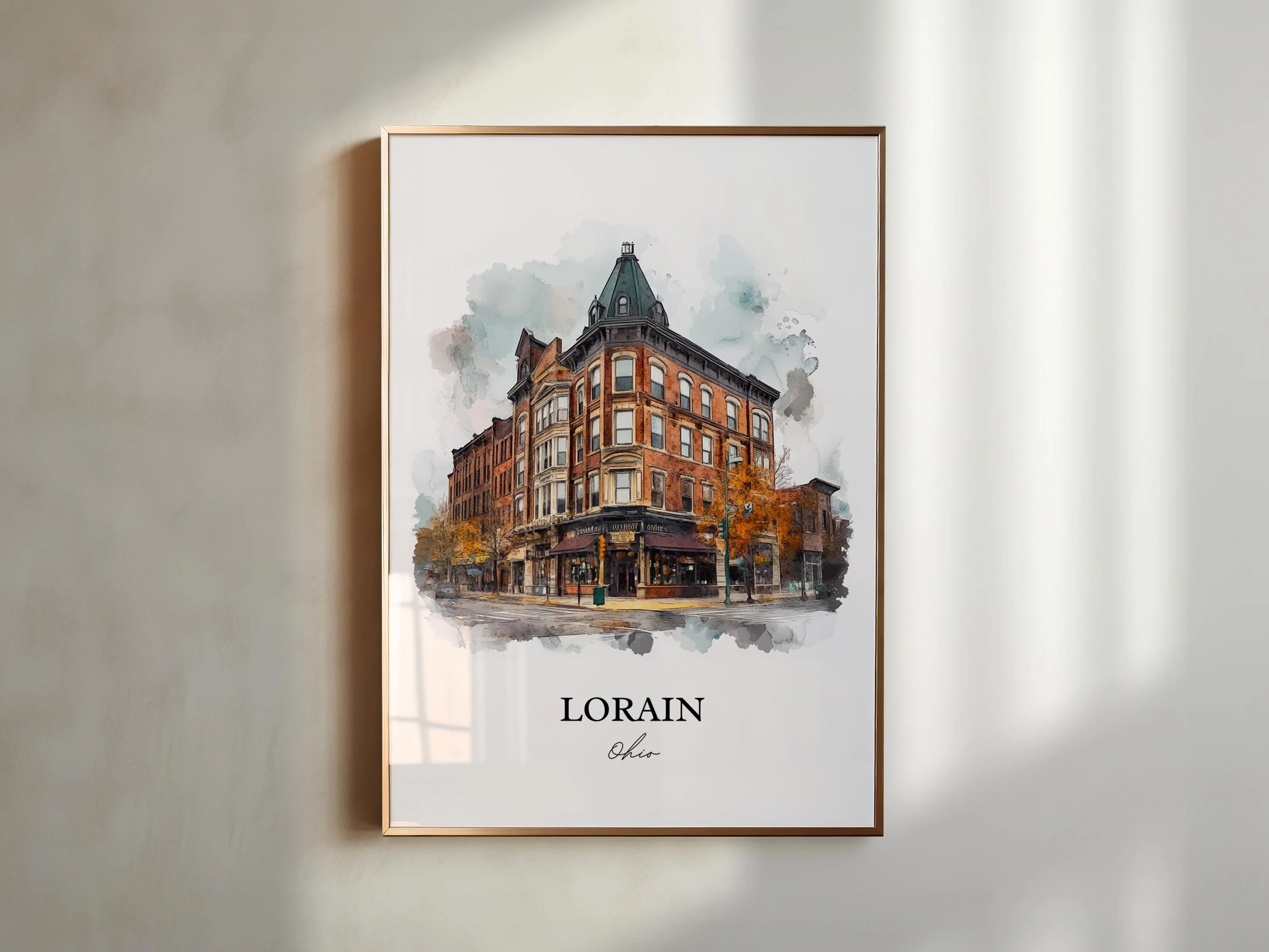 Lorain, Ohio, USA – Watercolor Art Print - Image 4