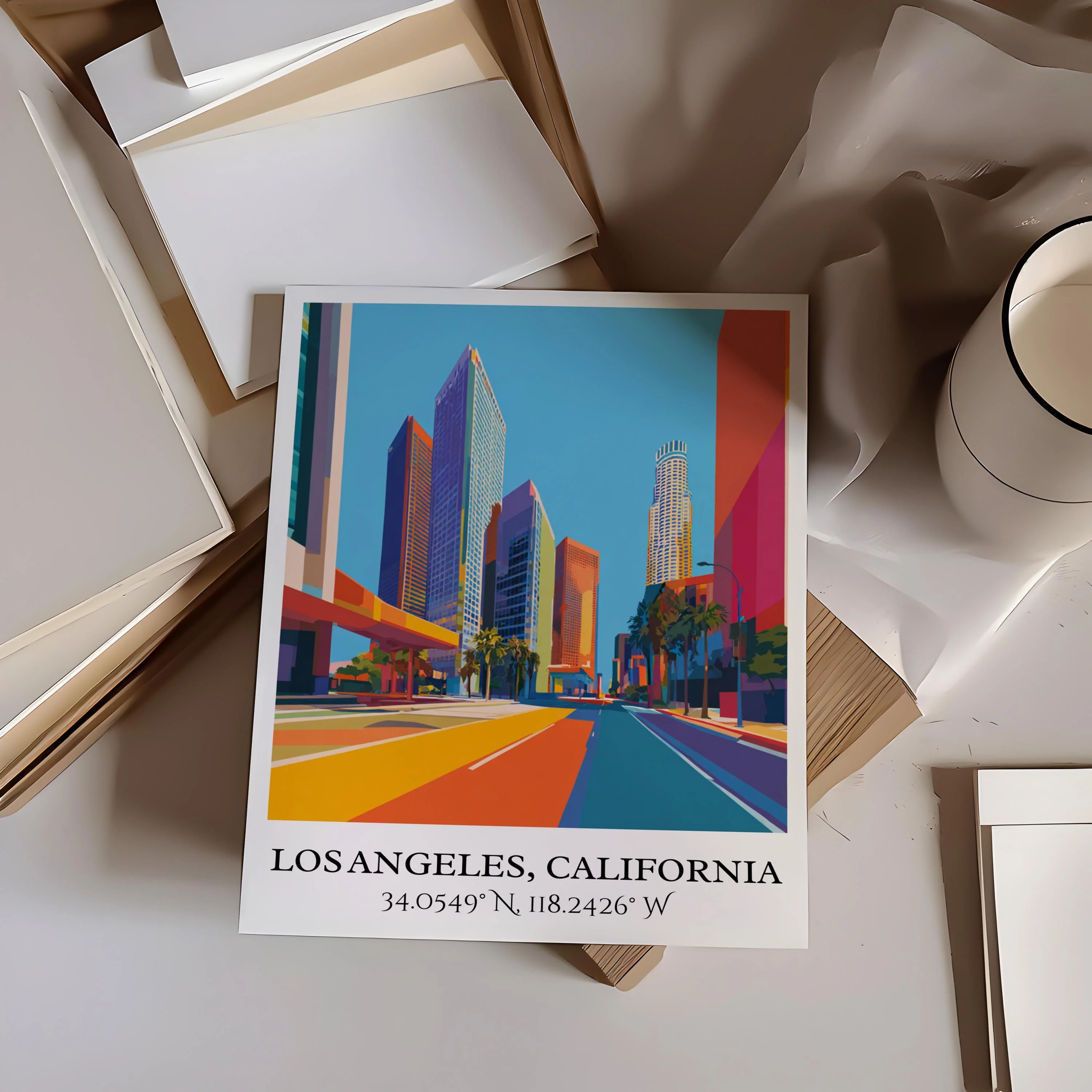 Los Angeles, USA – Watercolor Art Print - Image 4