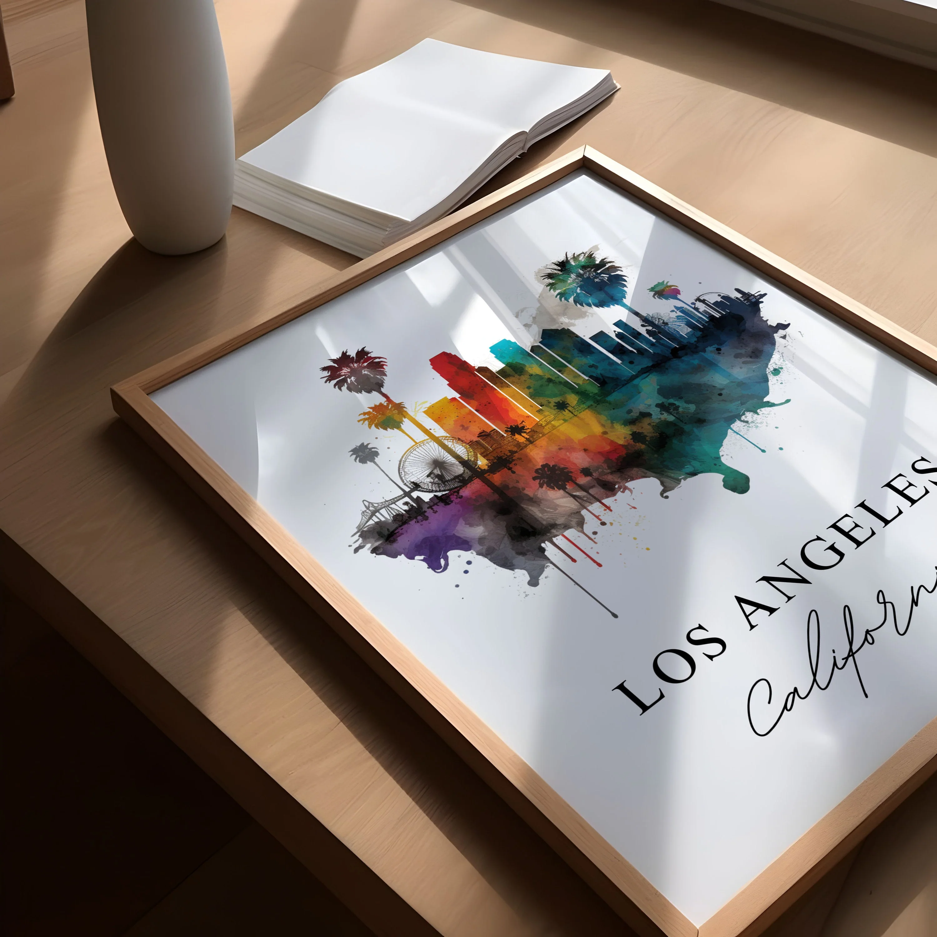 Los Angeles, California – Watercolor Art Print - Image 2