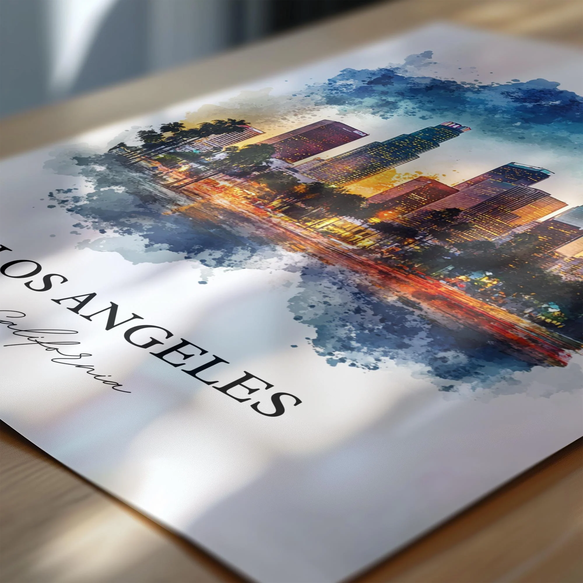 Los Angeles, USA – Watercolor Art Print - Image 2