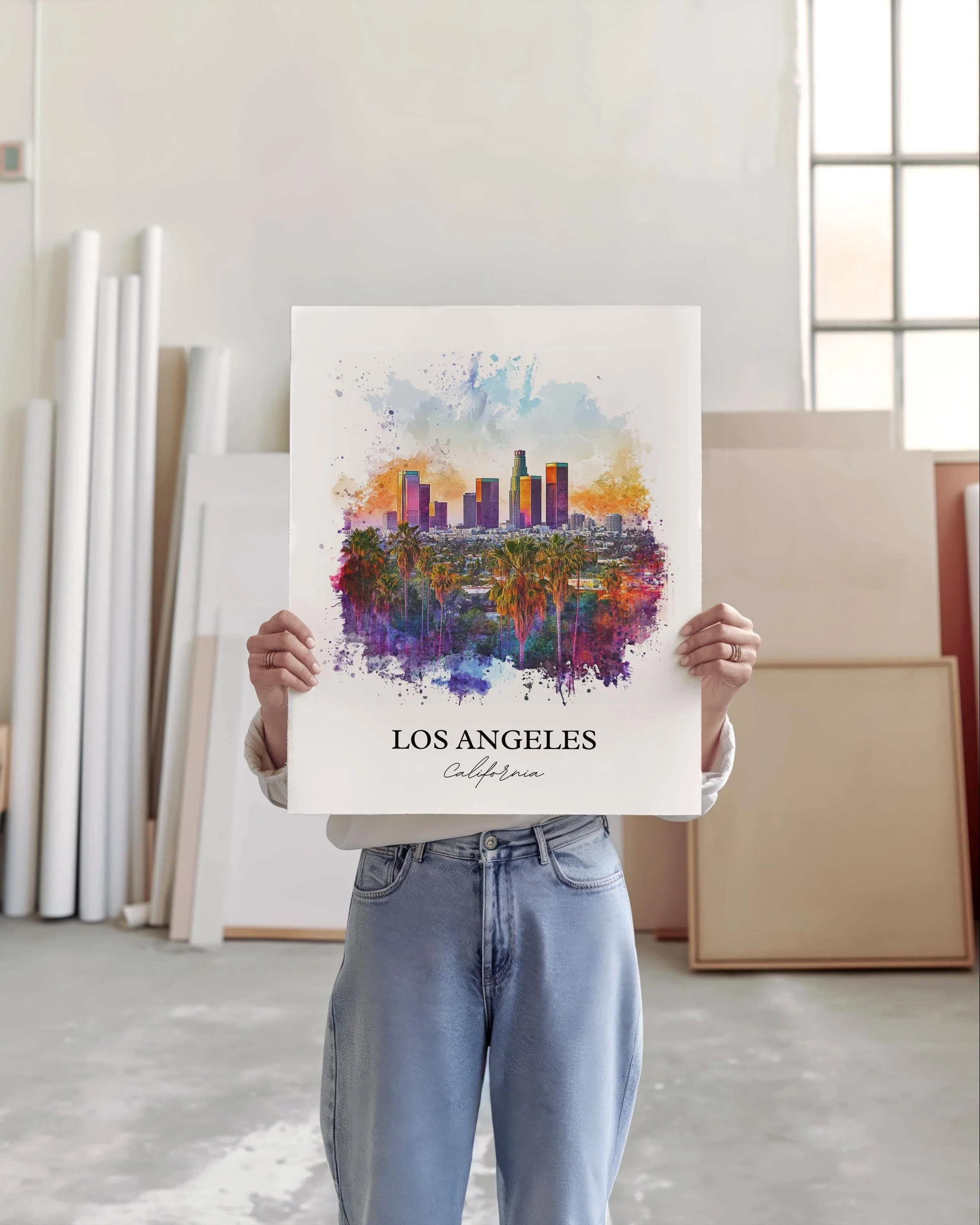 Los Angeles, USA – Watercolor Art Print - Image 3