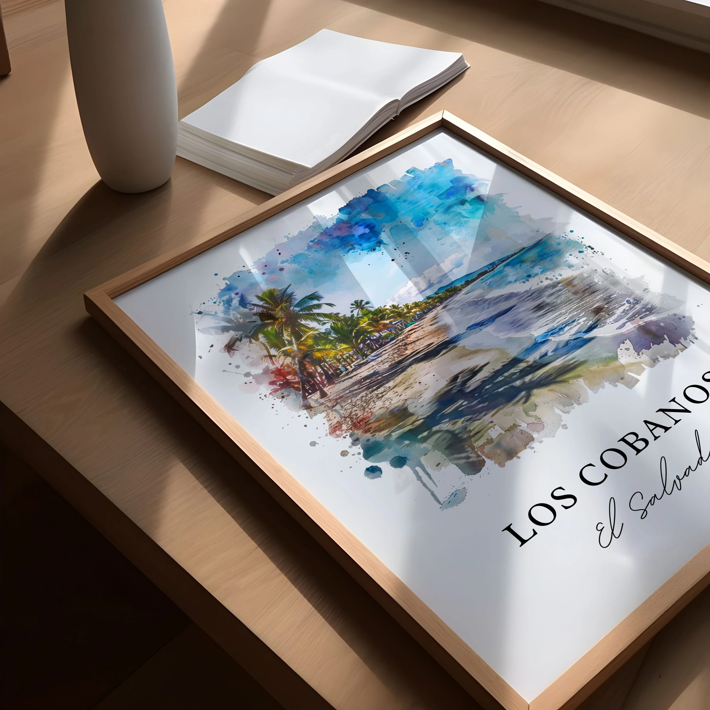 Los Cobanos, El Salvador – Watercolor Art Print - Image 3