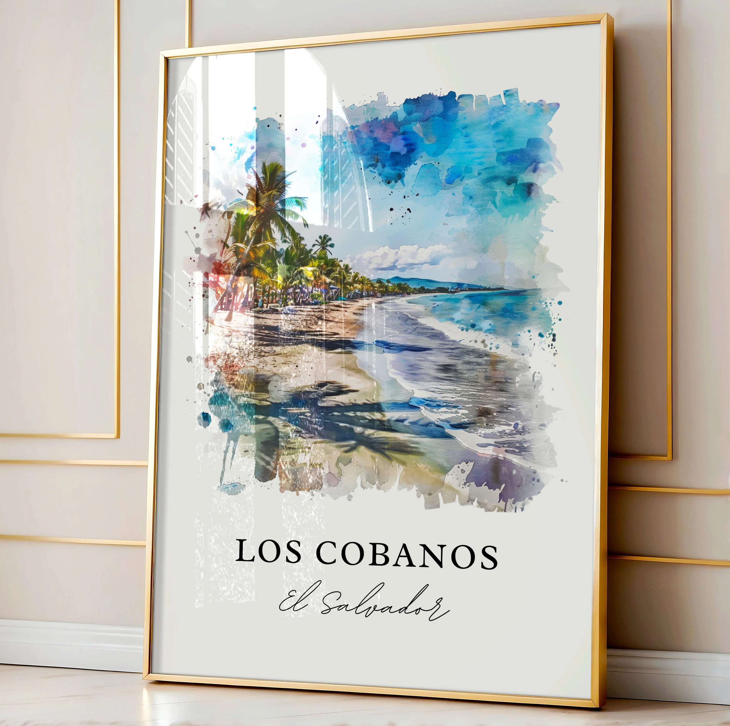 Los Cobanos, El Salvador – Watercolor Art Print - Image 4