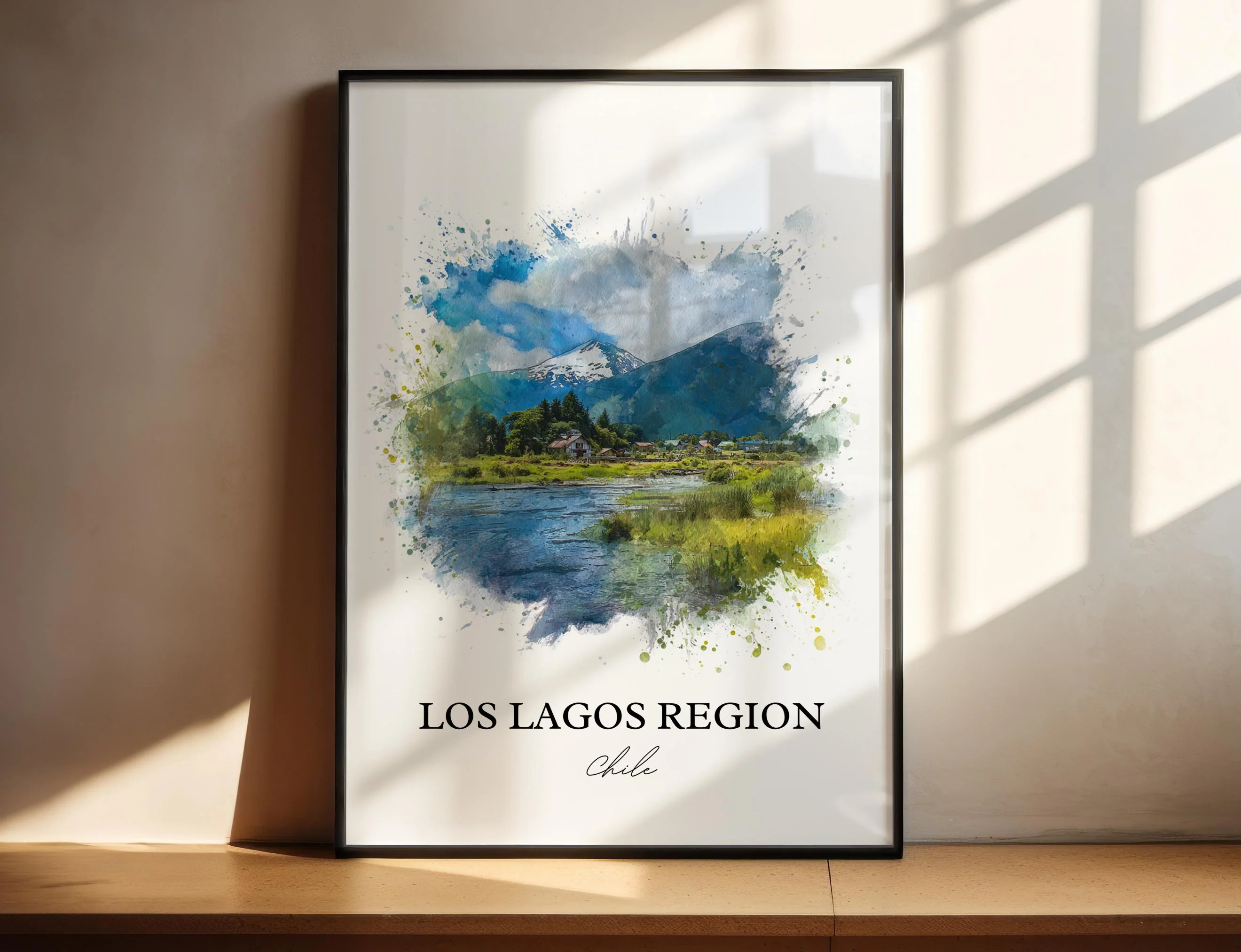 Los Lagos, Chile – Watercolor Art Print