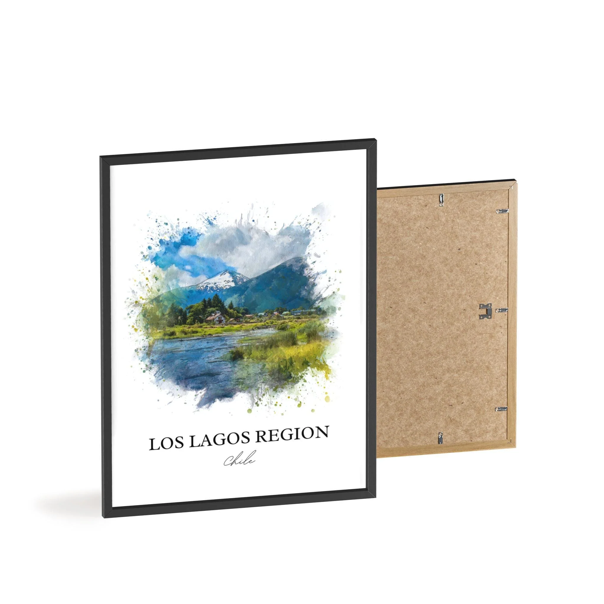 Los Lagos, Chile – Watercolor Art Print - Image 8