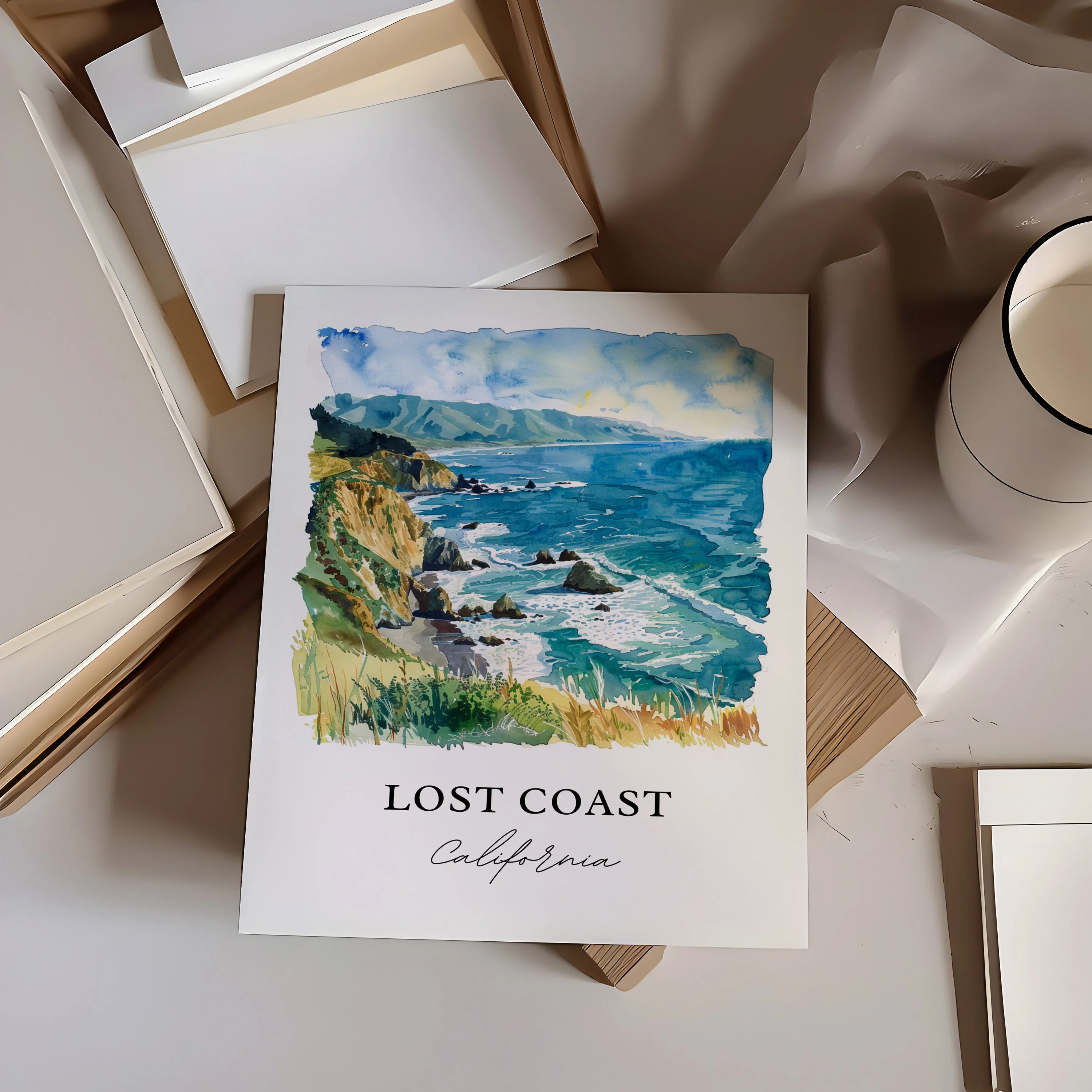 Lost Coast, California – Watercolor Art Print - Image 2