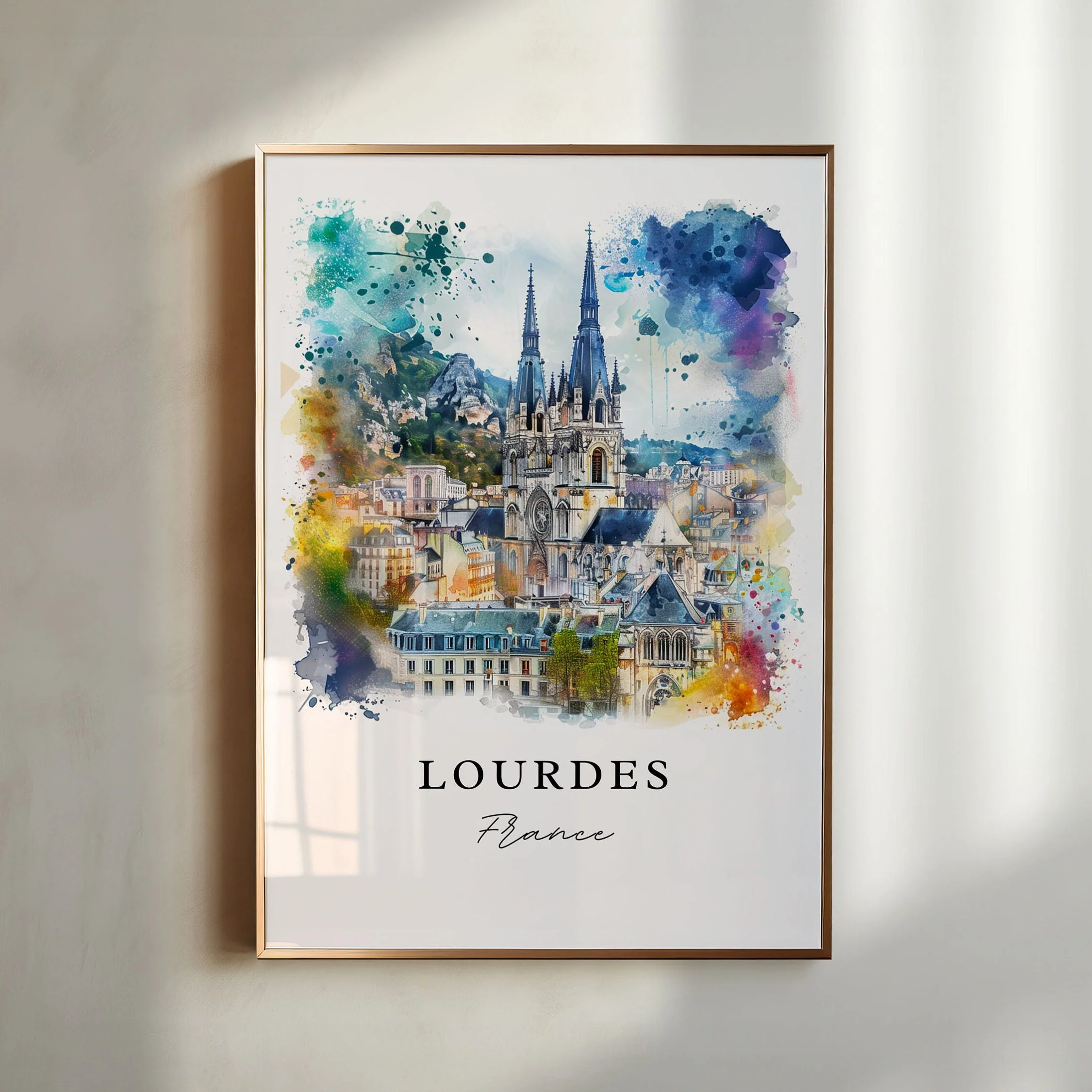 Lourdes, France – Watercolor Art Print