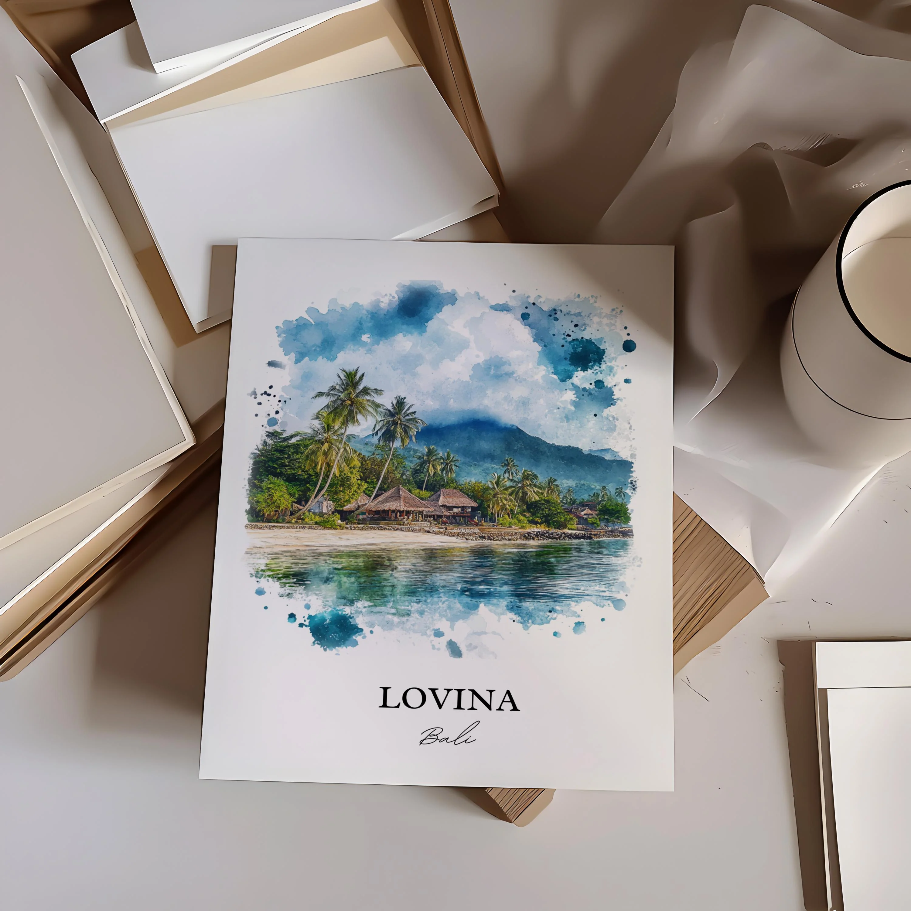Lovina, Bali – Watercolor Art Print - Image 5