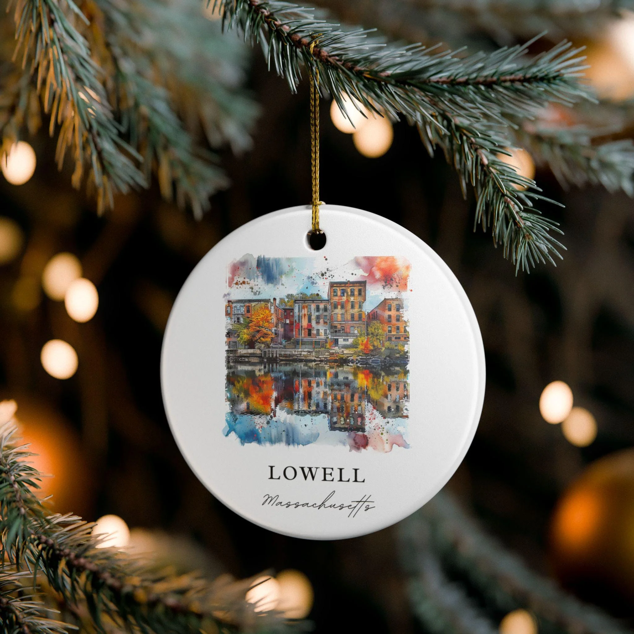 Lowell MA Ornament: Unique Lowell MA Souvenir, Massachusetts Xmas Decor, and Authentic Lowell MA Gift - Image 4