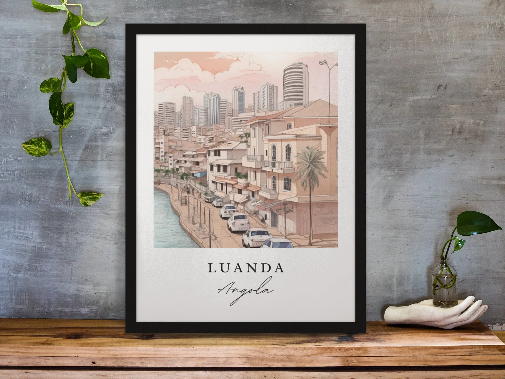 Luanda, Angola – Watercolor Art Print