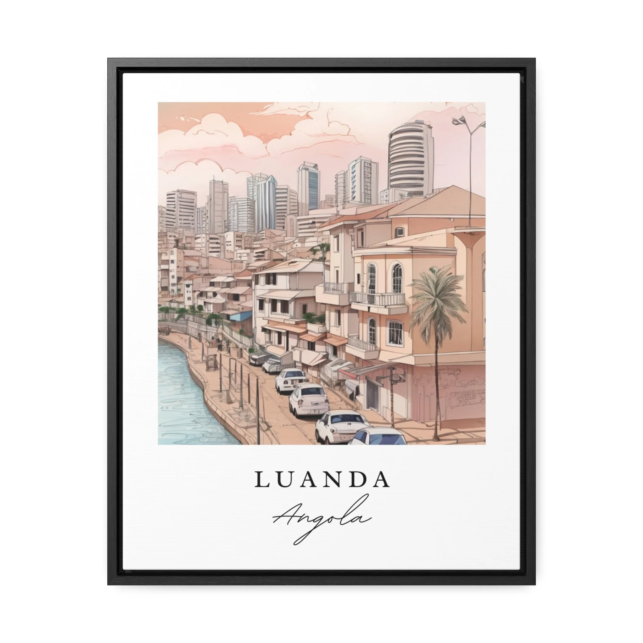Luanda, Angola – Watercolor Art Print - Image 2
