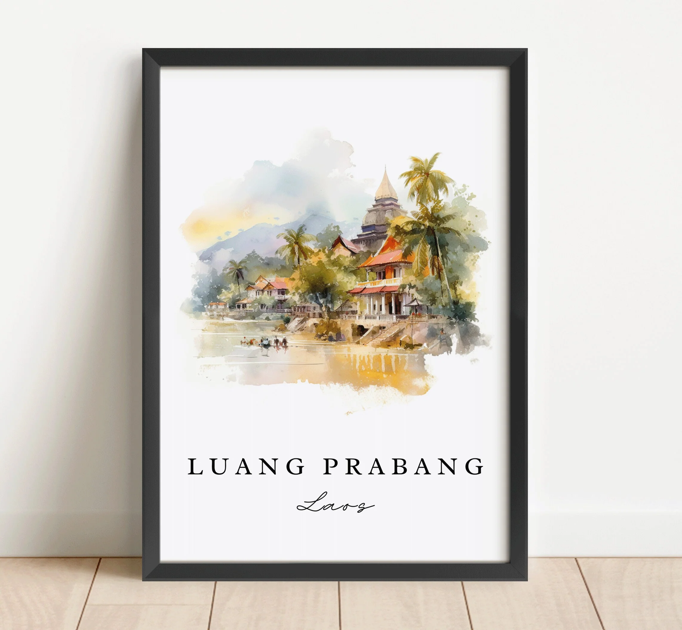 Luang Prabang, Laos – Watercolor Art Print