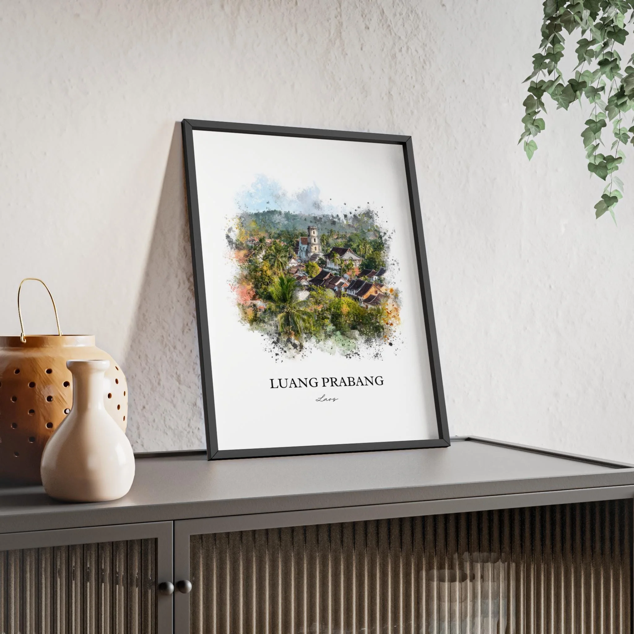 Luang Prabang, Laos – Watercolor Art Print - Image 5