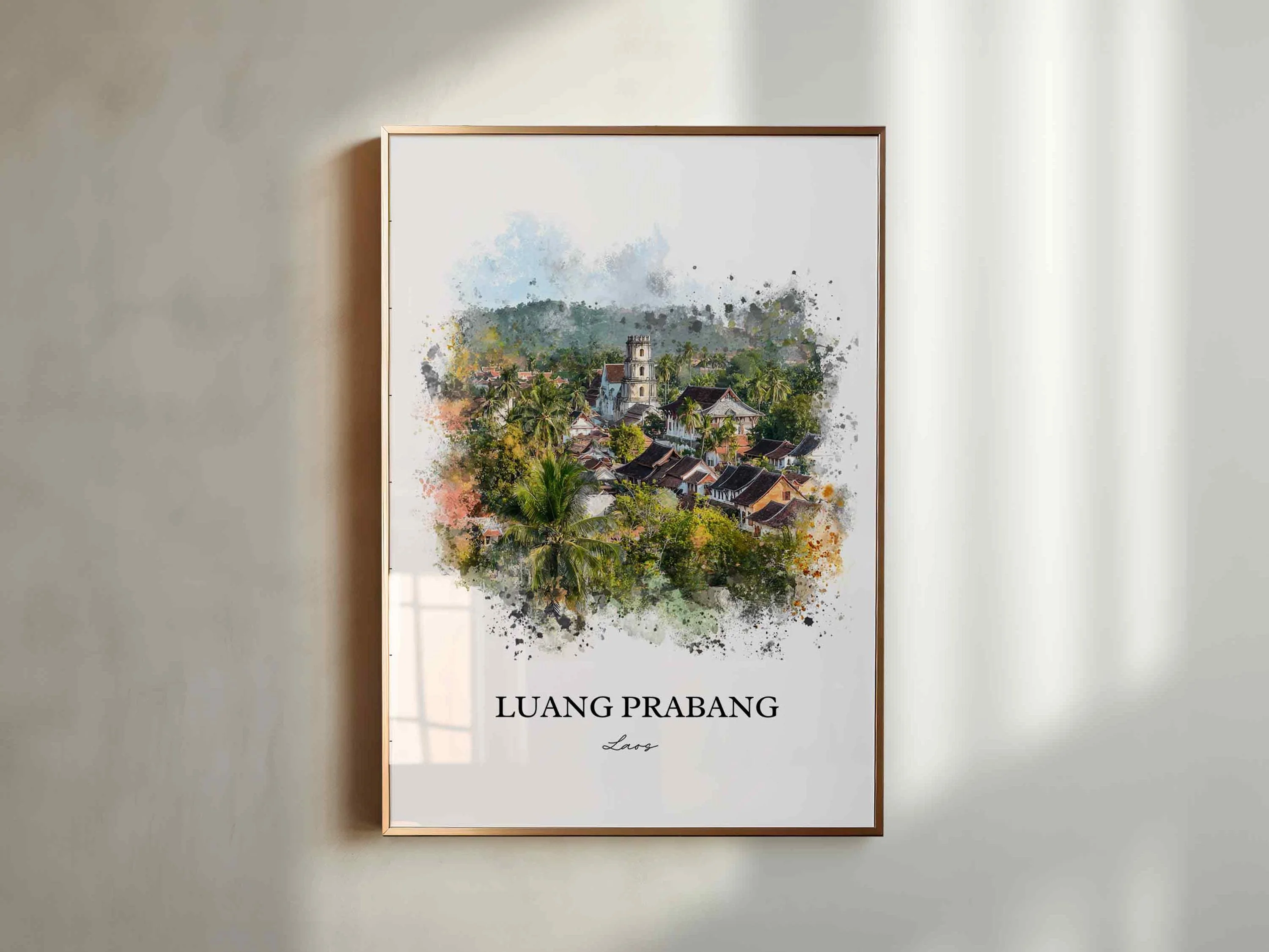 Luang Prabang, Laos – Watercolor Art Print - Image 6