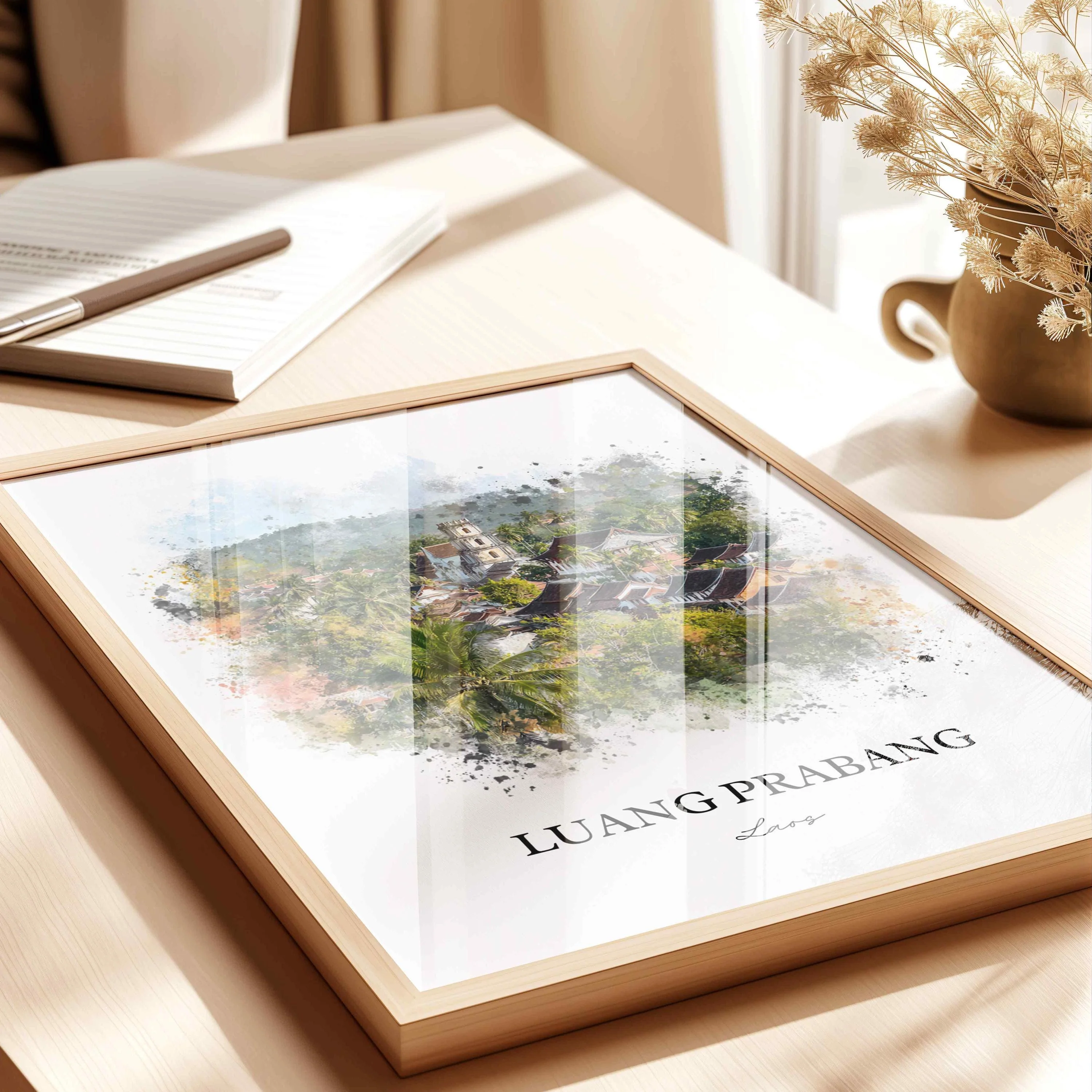 Luang Prabang, Laos – Watercolor Art Print - Image 7
