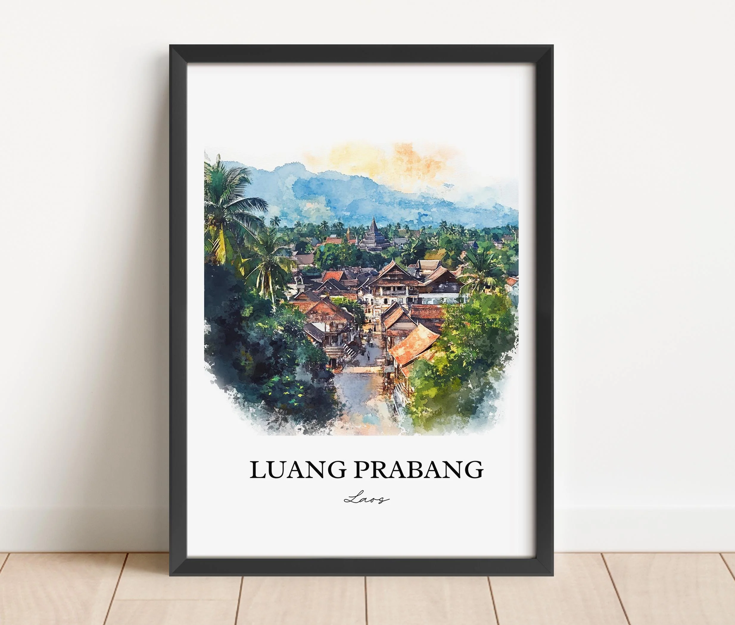 Luang Prabang, Laos – Watercolor Art Print - Image 6
