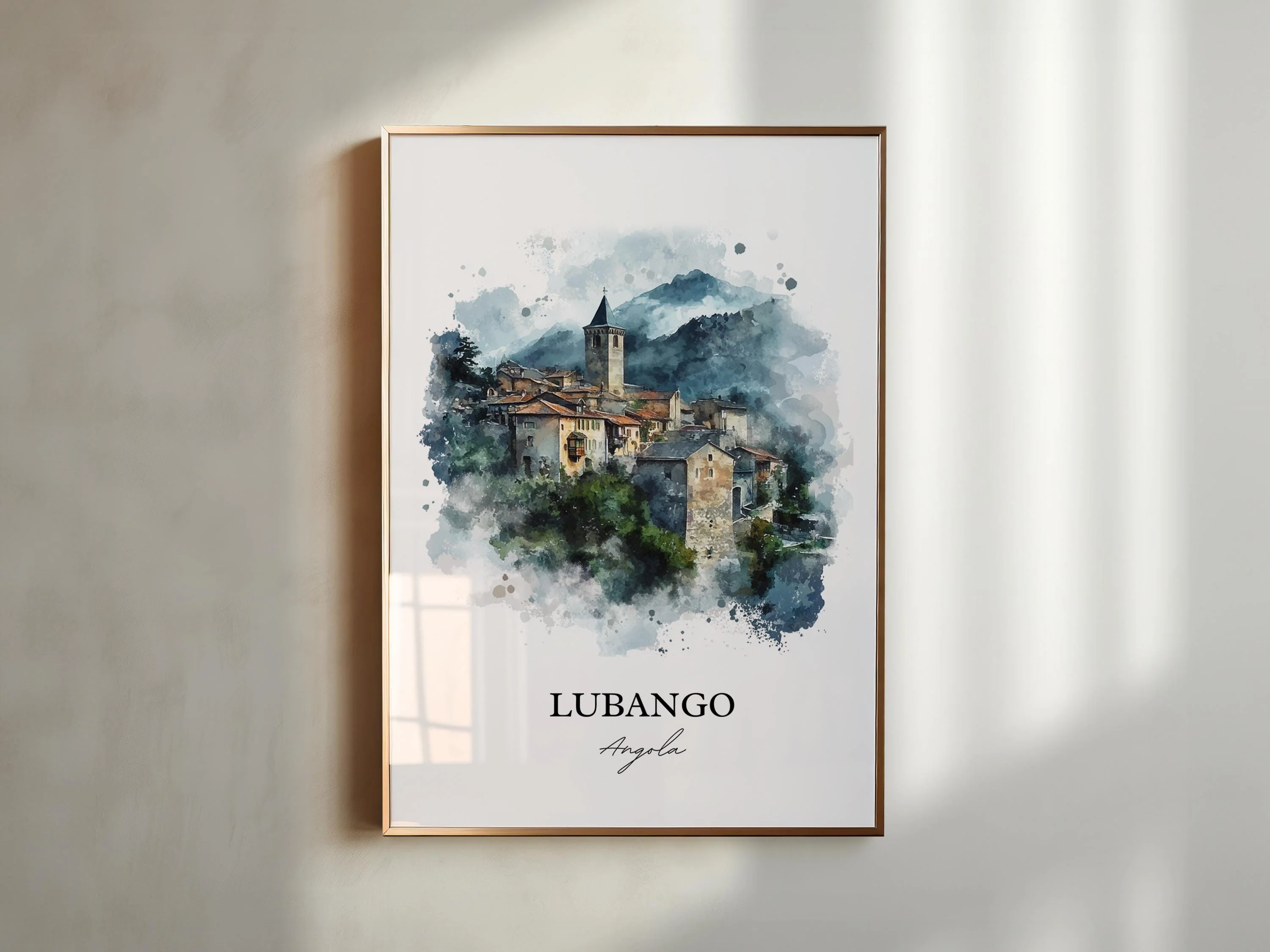Lubango, Angola – Watercolor Art Print - Image 5