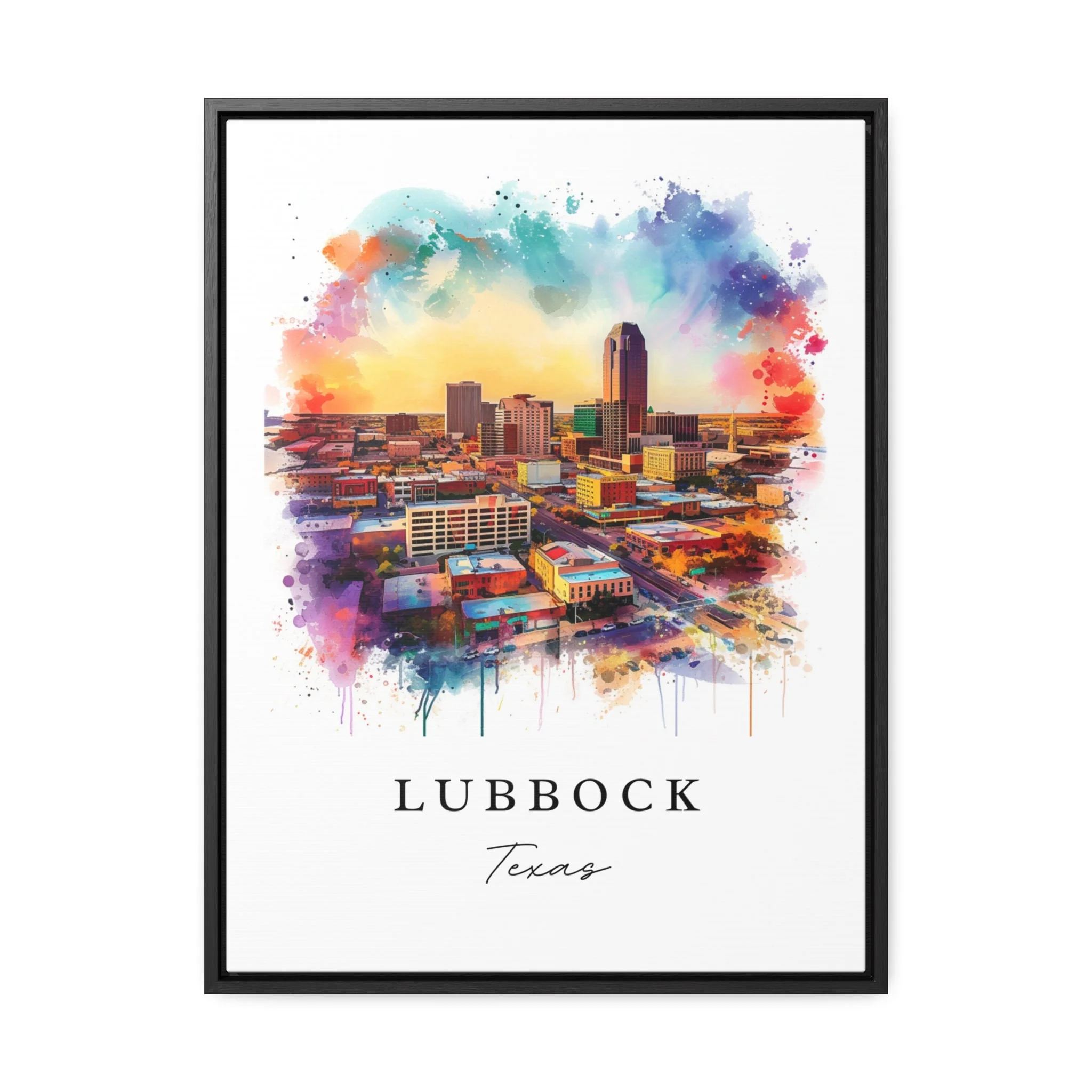 Lubbock, Texas Watercolor Art Print - Image 6