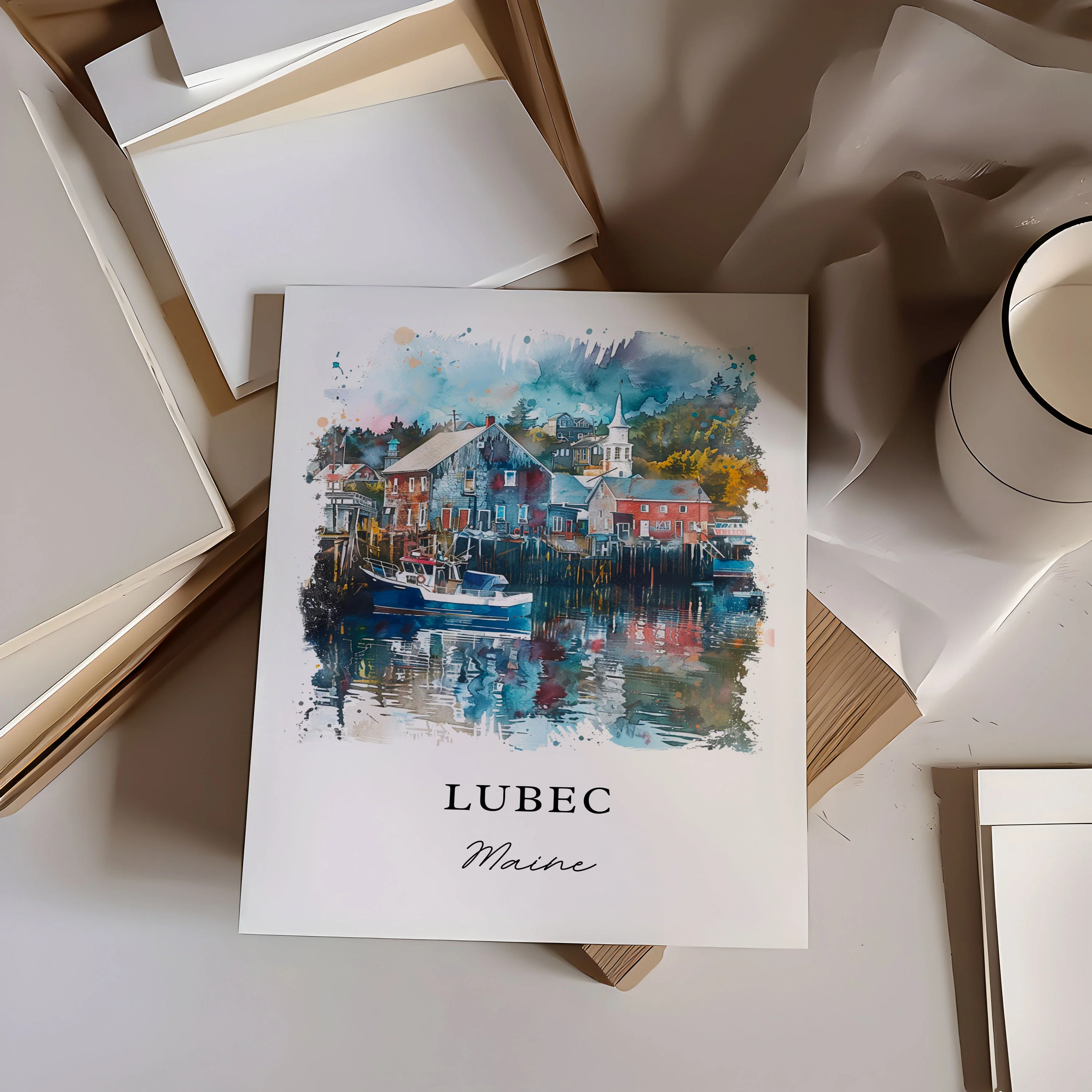 Lubec, Maine – Watercolor Art Print - Image 3