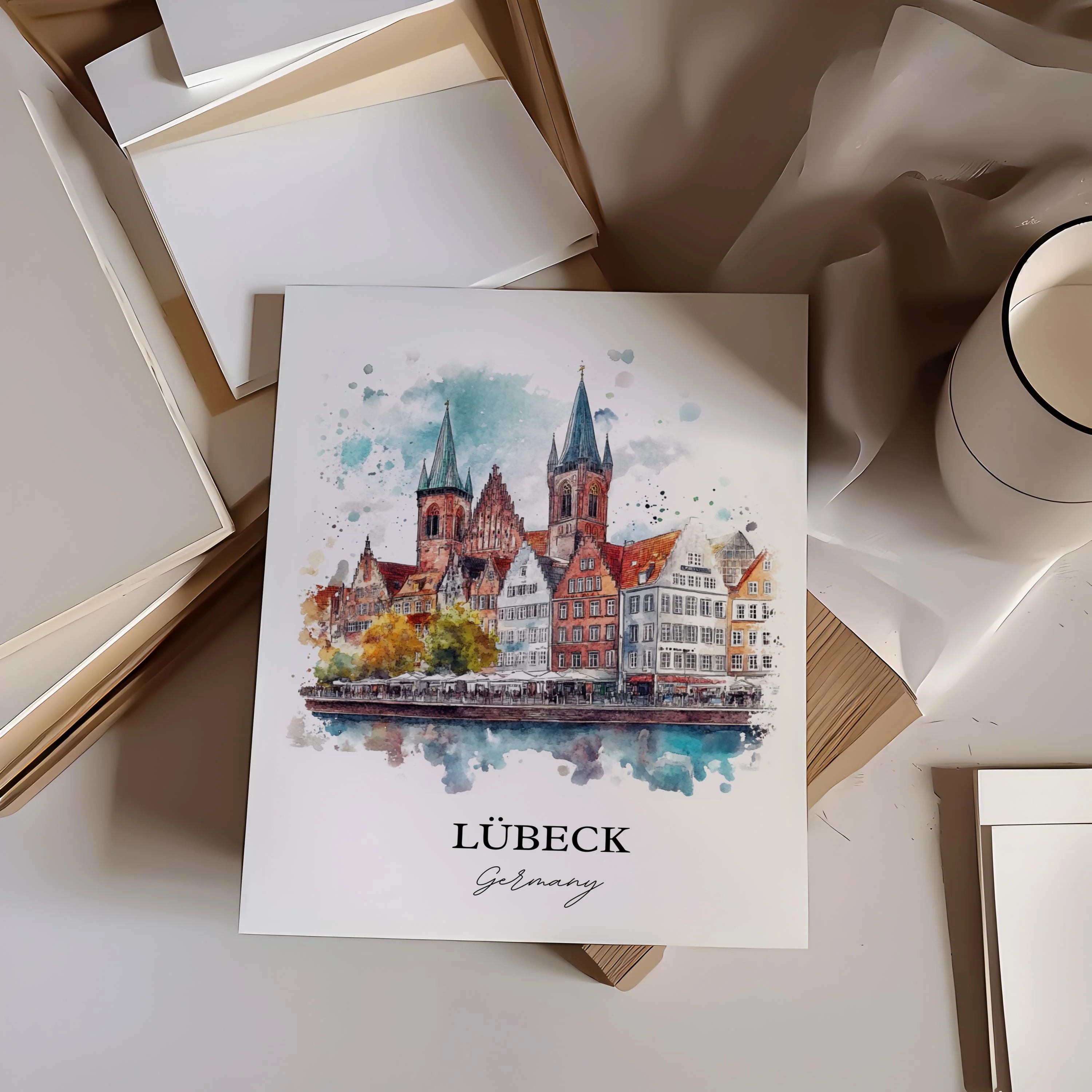 Lübeck, Germany – Watercolor Art Print - Image 5