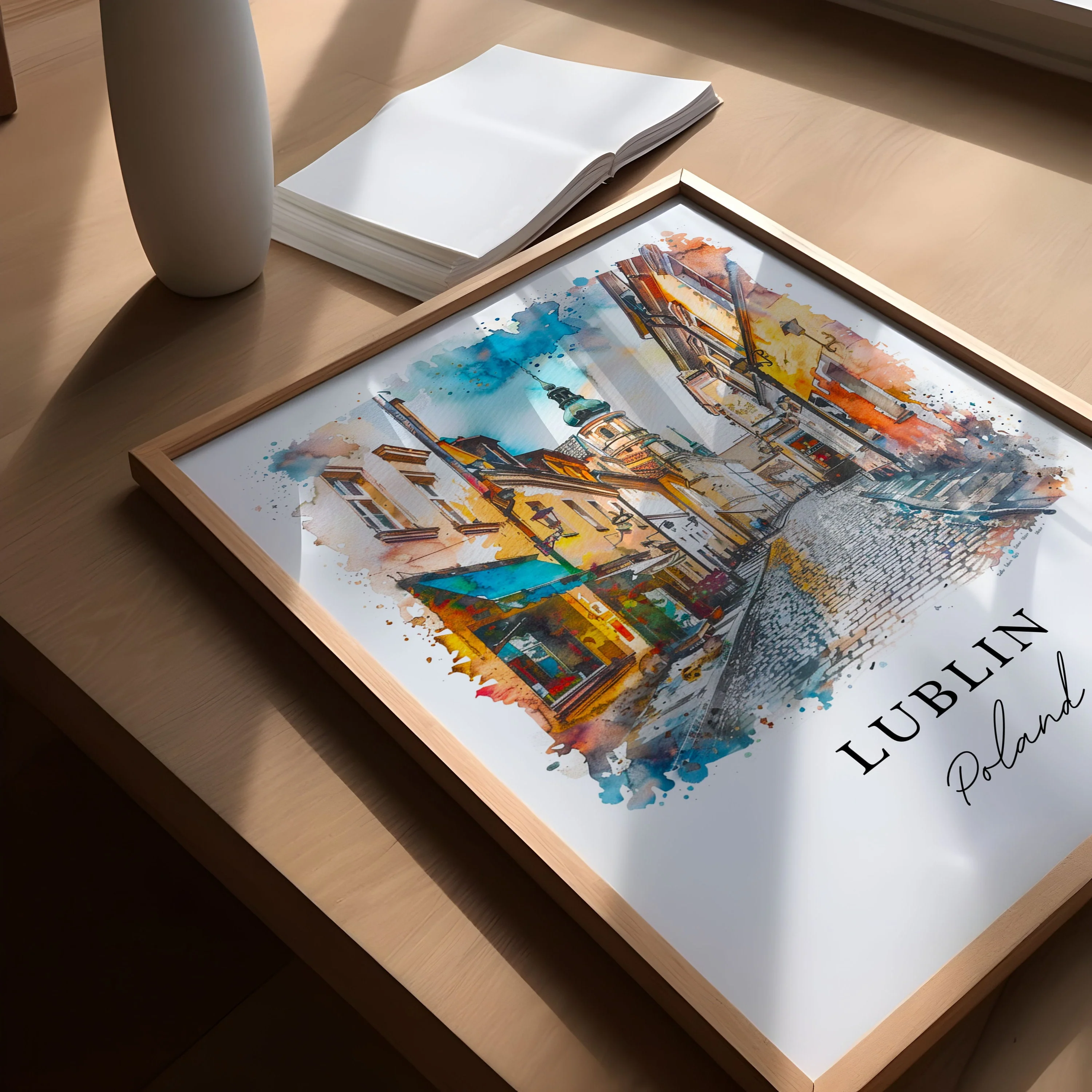 Lublin, Poland – Watercolor Art Print - Image 3