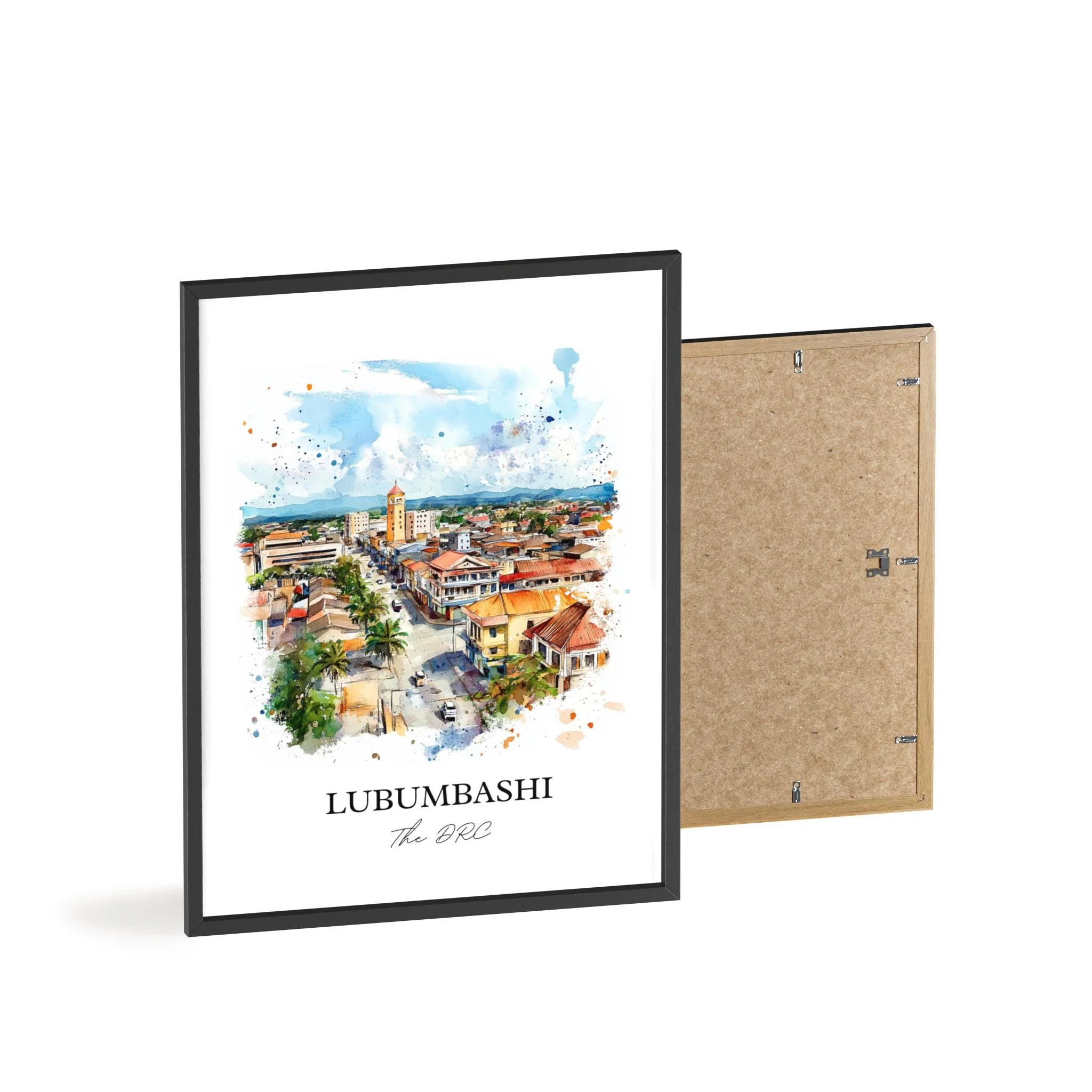 Lubumbashi, DRC – Watercolor Art Print - Image 8