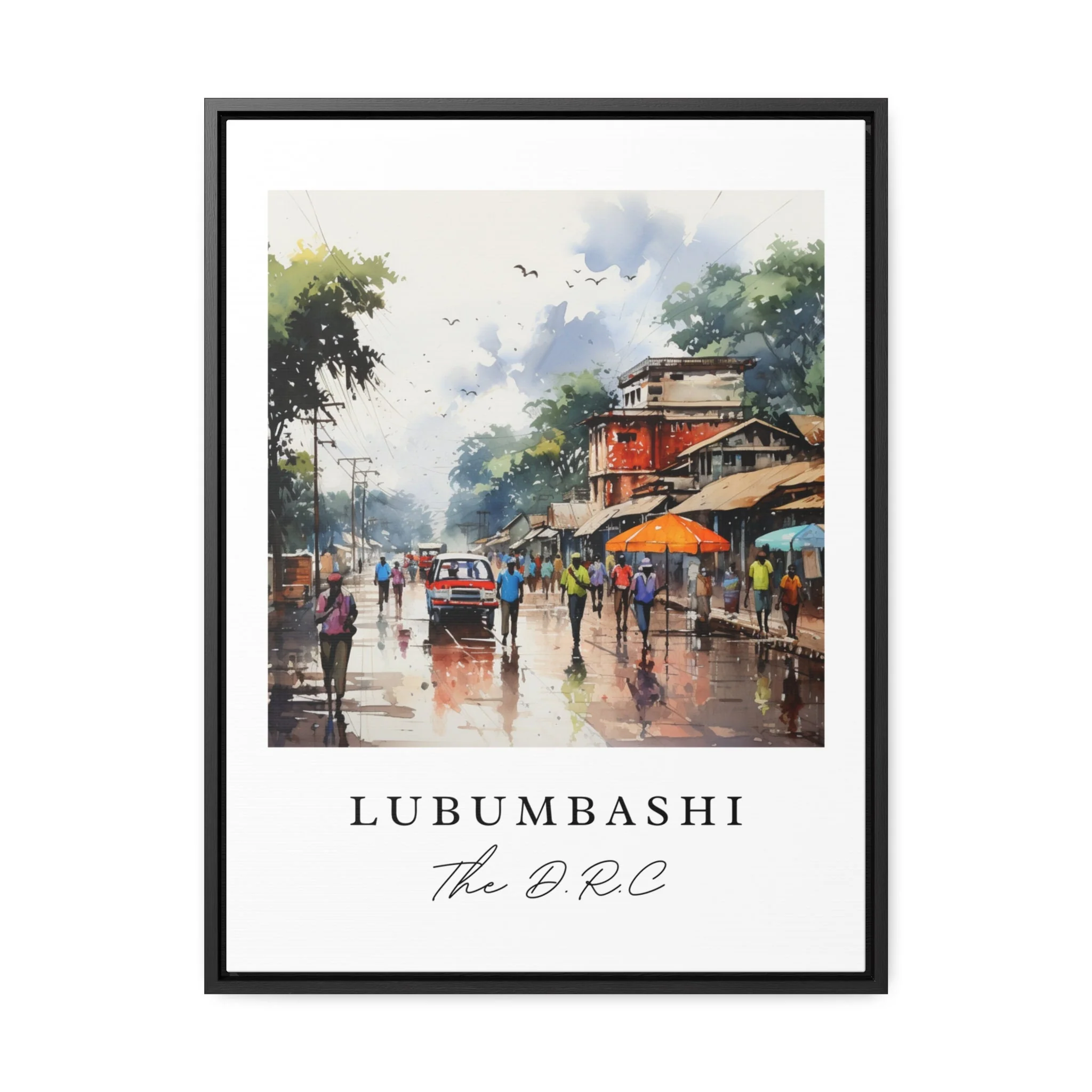 Lubumbashi, DRC – Watercolor Art Print - Image 2