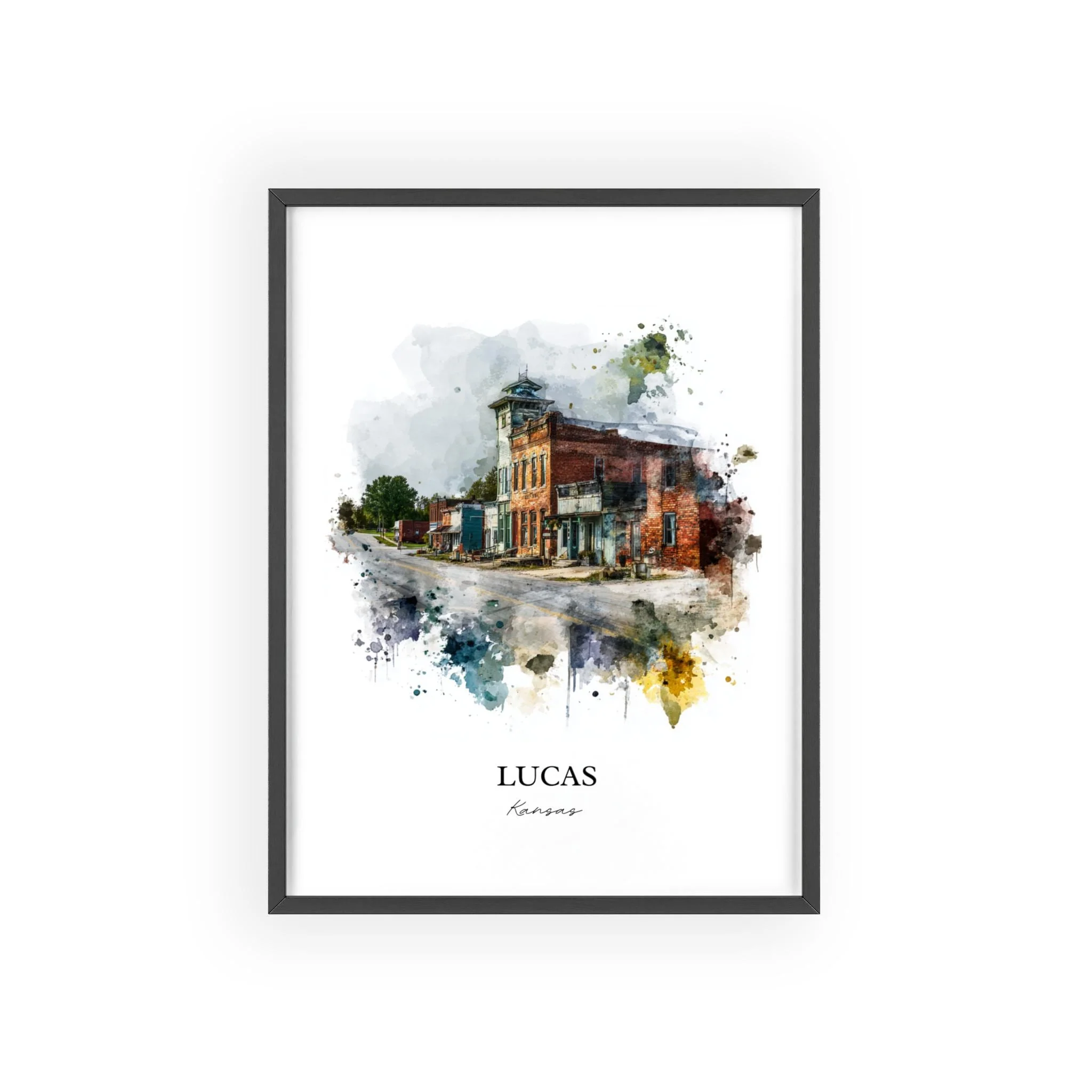 Lucas, Kansas – Watercolor Art Print - Image 10