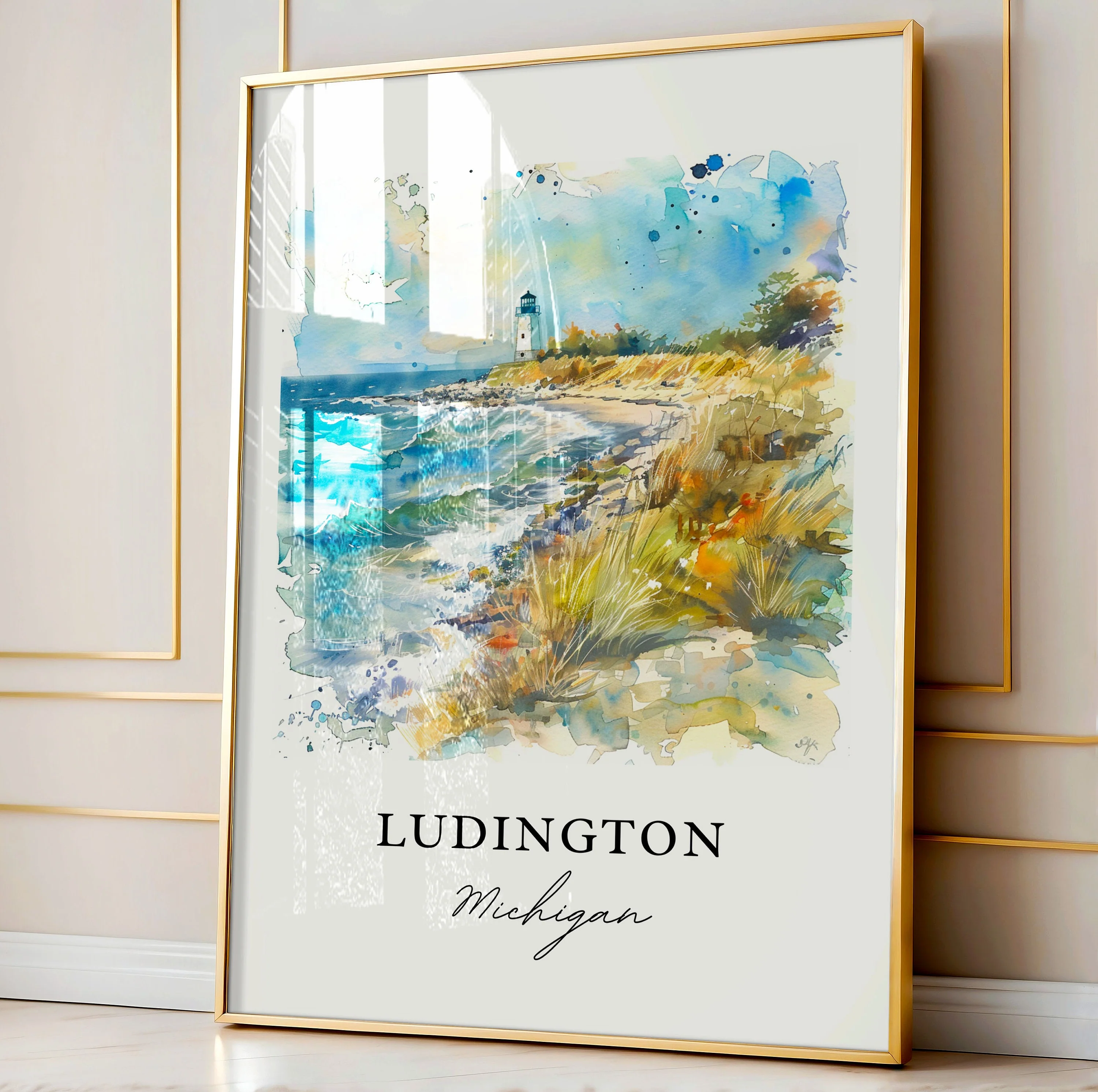 Ludington, Michigan, Michigan – Watercolor Art Print - Image 4